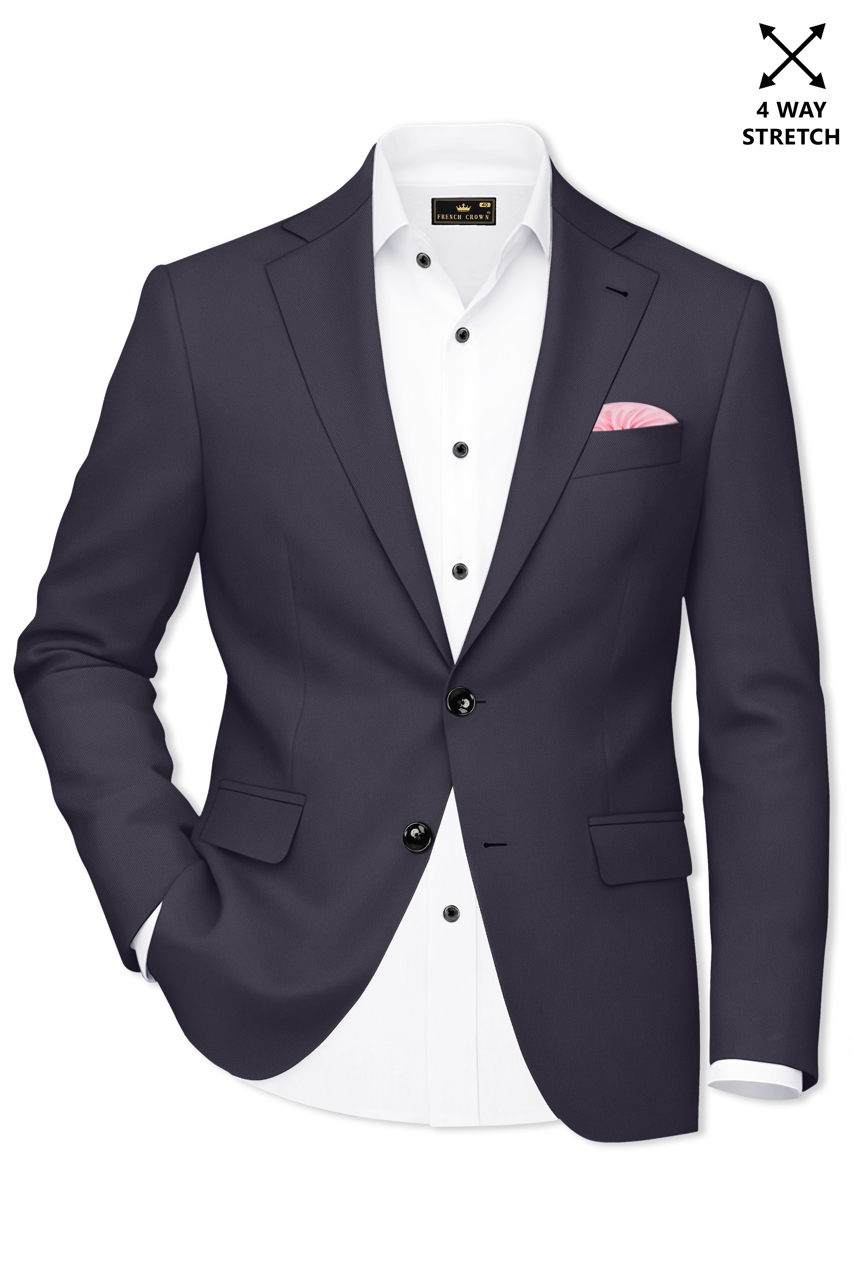 Aeris-Bastilie Gray 4-Way Stretch Wrinkle-Free Fluid Drape Fabric Single Breasted Blazer