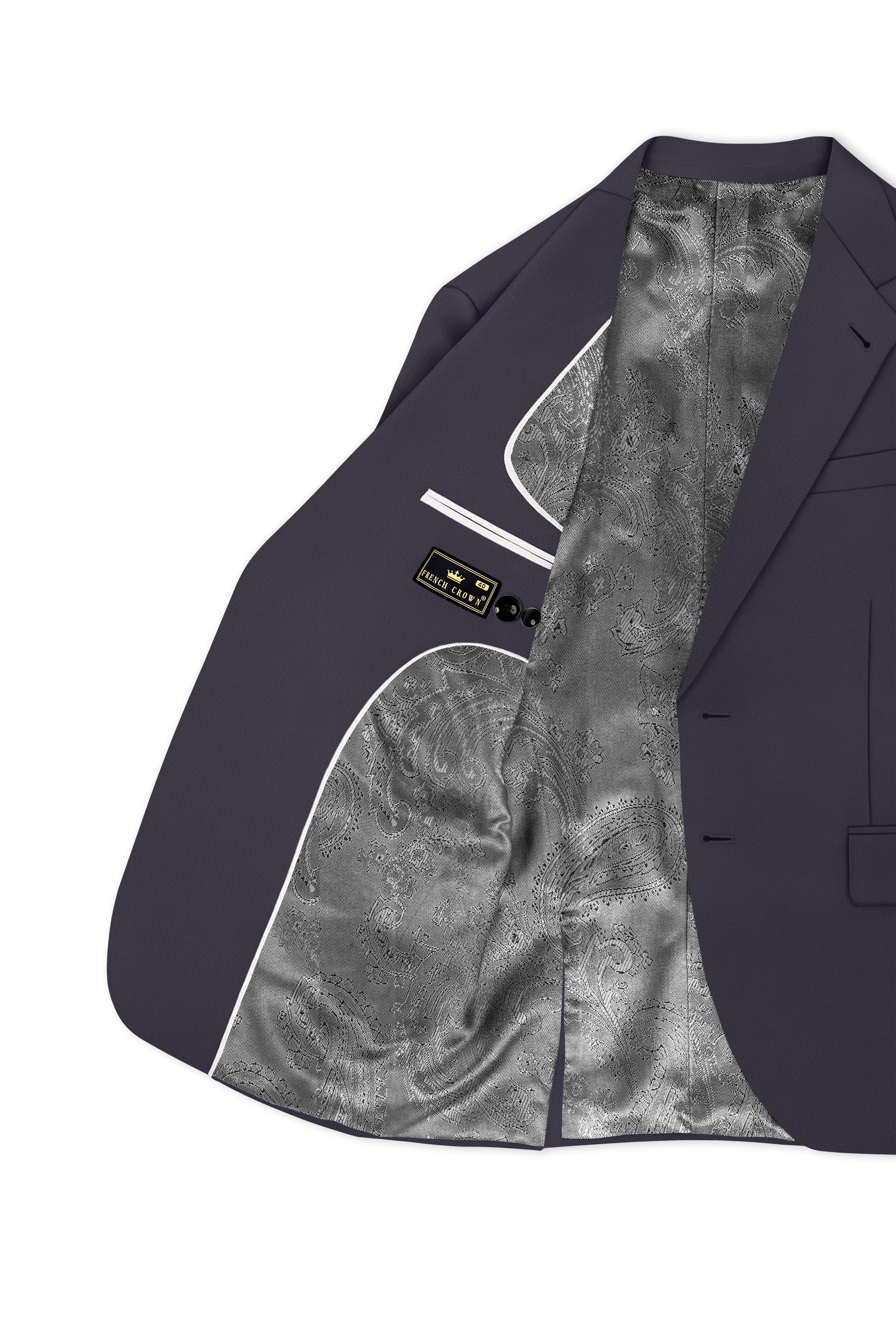 Aeris-Bastilie Gray 4-Way Stretch Wrinkle-Free Fluid Drape Fabric Single Breasted Blazer