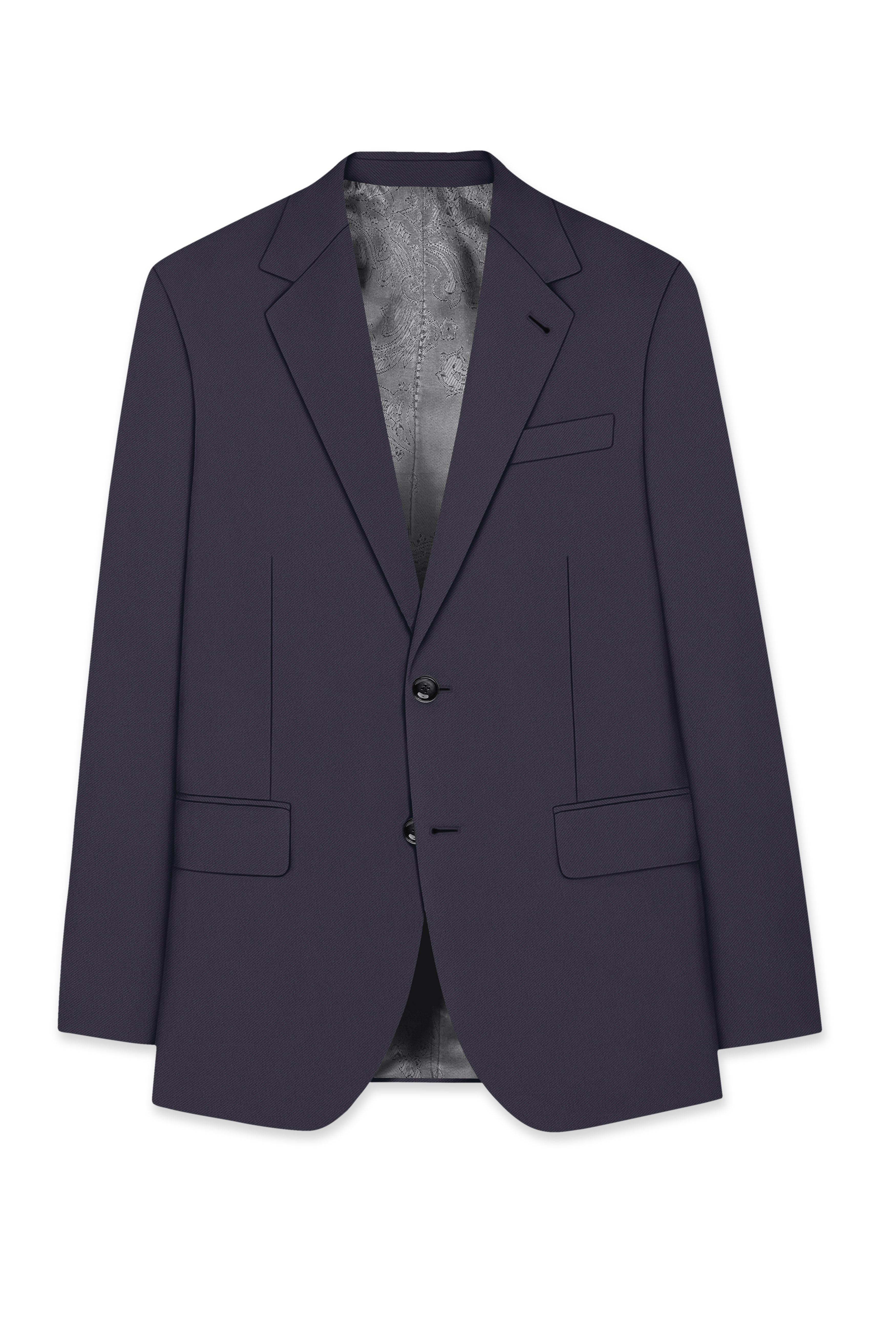Aeris-Bastilie Gray 4-Way Stretch Wrinkle-Free Fluid Drape Fabric Single Breasted Blazer