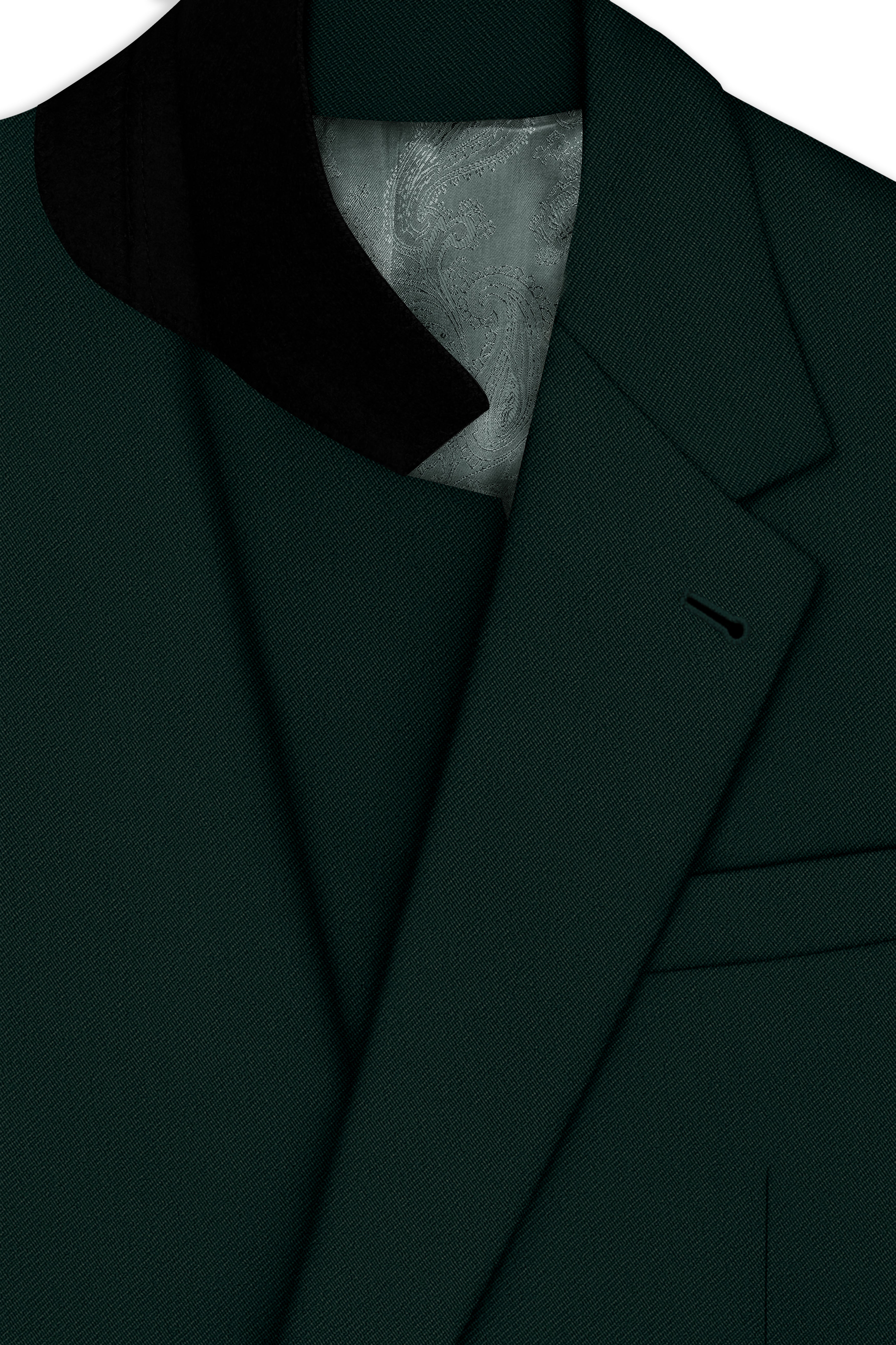 Verde-Aztec Green 4-Way Stretch Wrinkle-Free Fluid Drape Fabric Single Breasted Blazer
