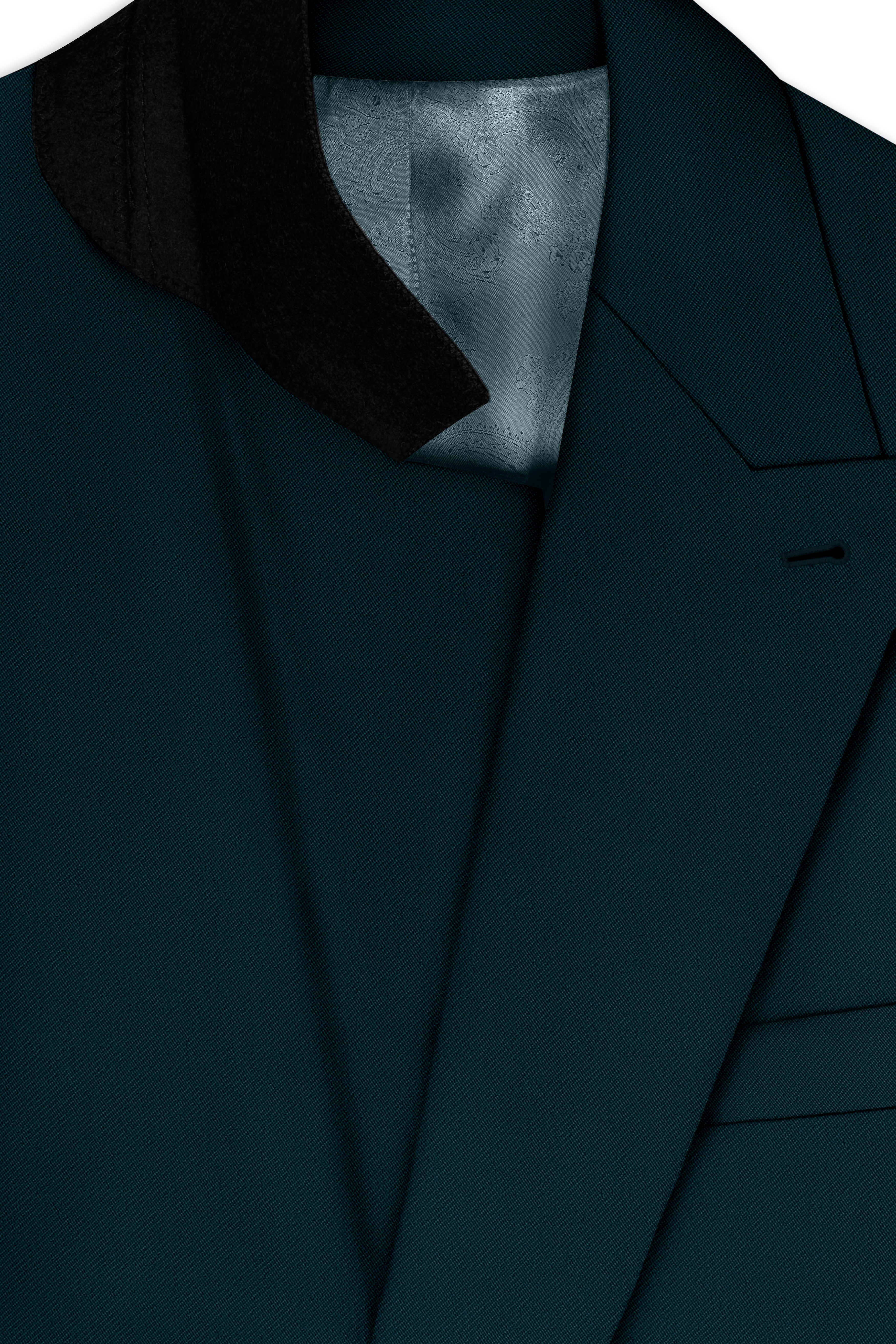 Canopy-Daintree Green 4-Way Stretch Wrinkle-Free Fluid Drape Fabric Double Breasted Blazer