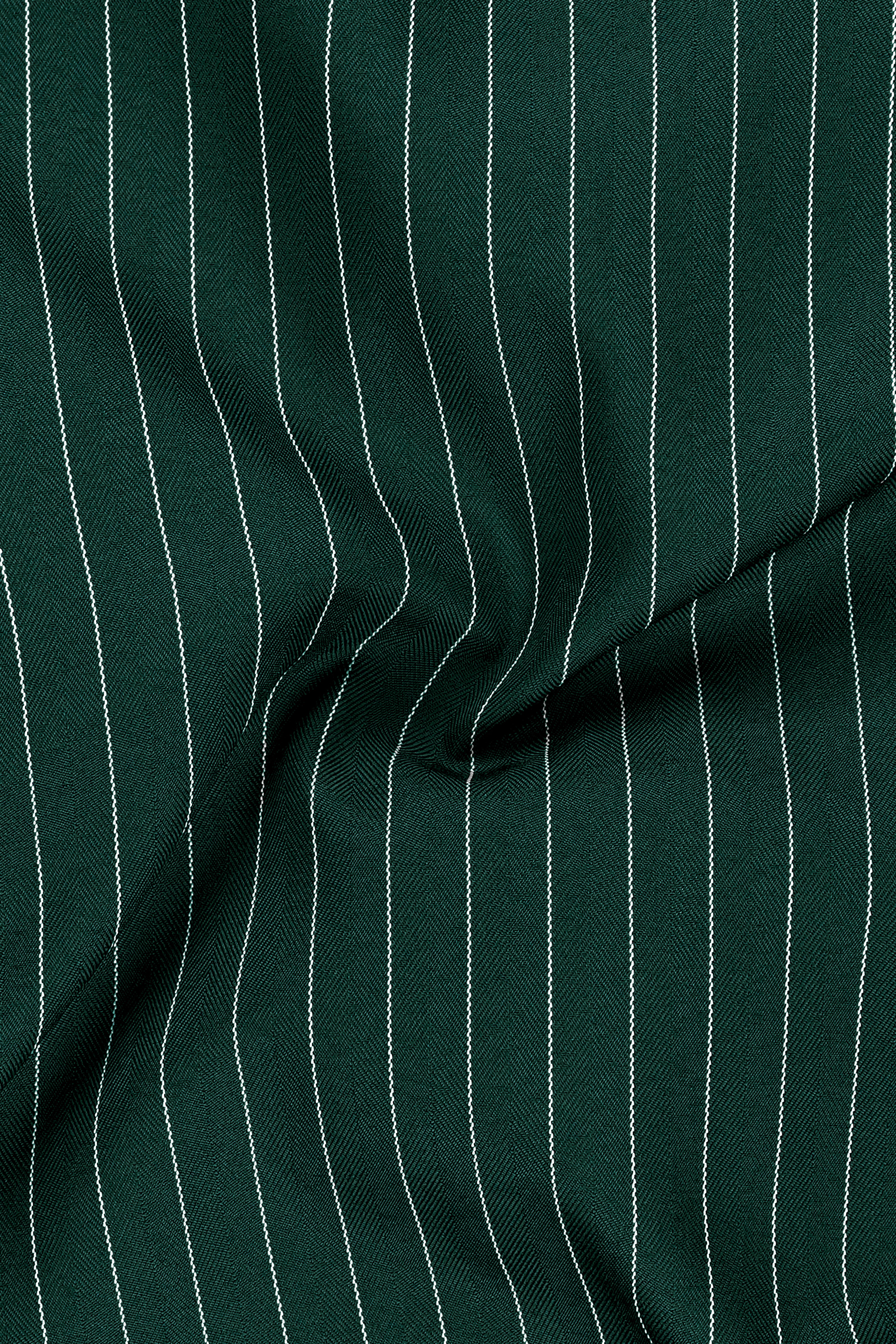 Arbor-Timber Green Herringbone Striped Wool Rich Slight Stretch Double Breasted Blazer