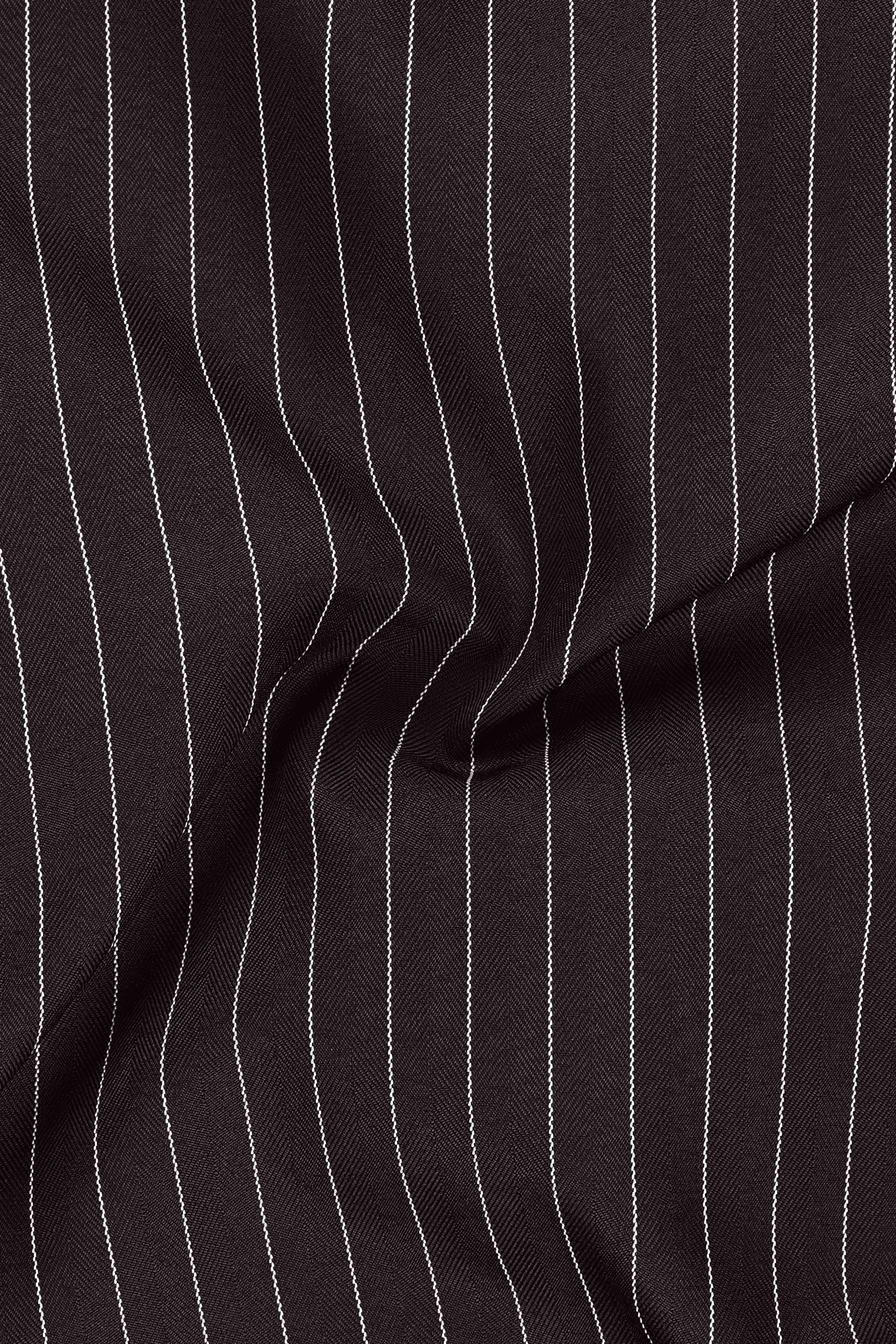 Volt-Thunder Brown Herringbone Striped Wool Rich Slight Stretch Single Breasted Blazer