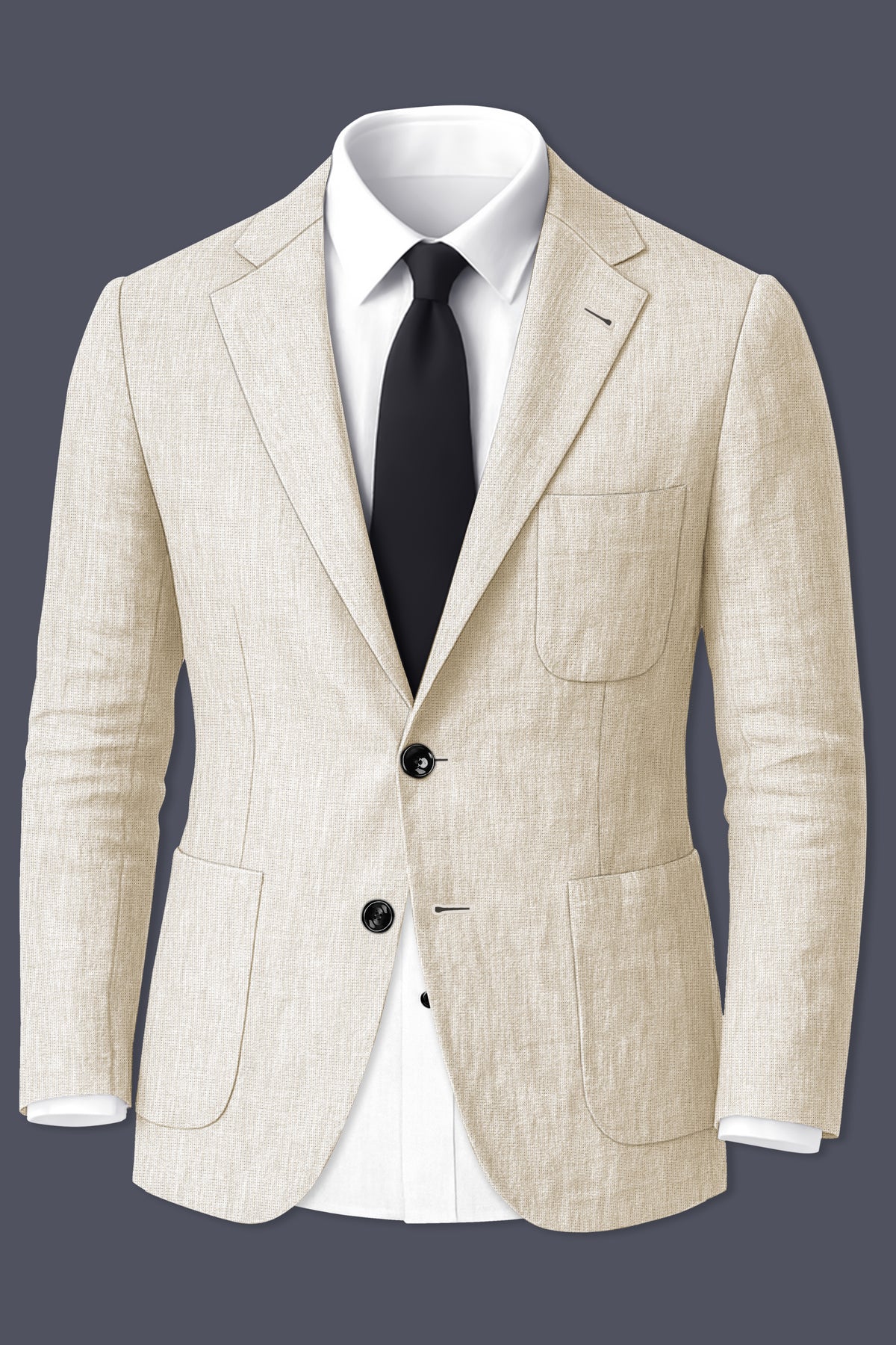 Alabaster-Devon Cream Luxurious Linen Single Breasted Sports Blazer