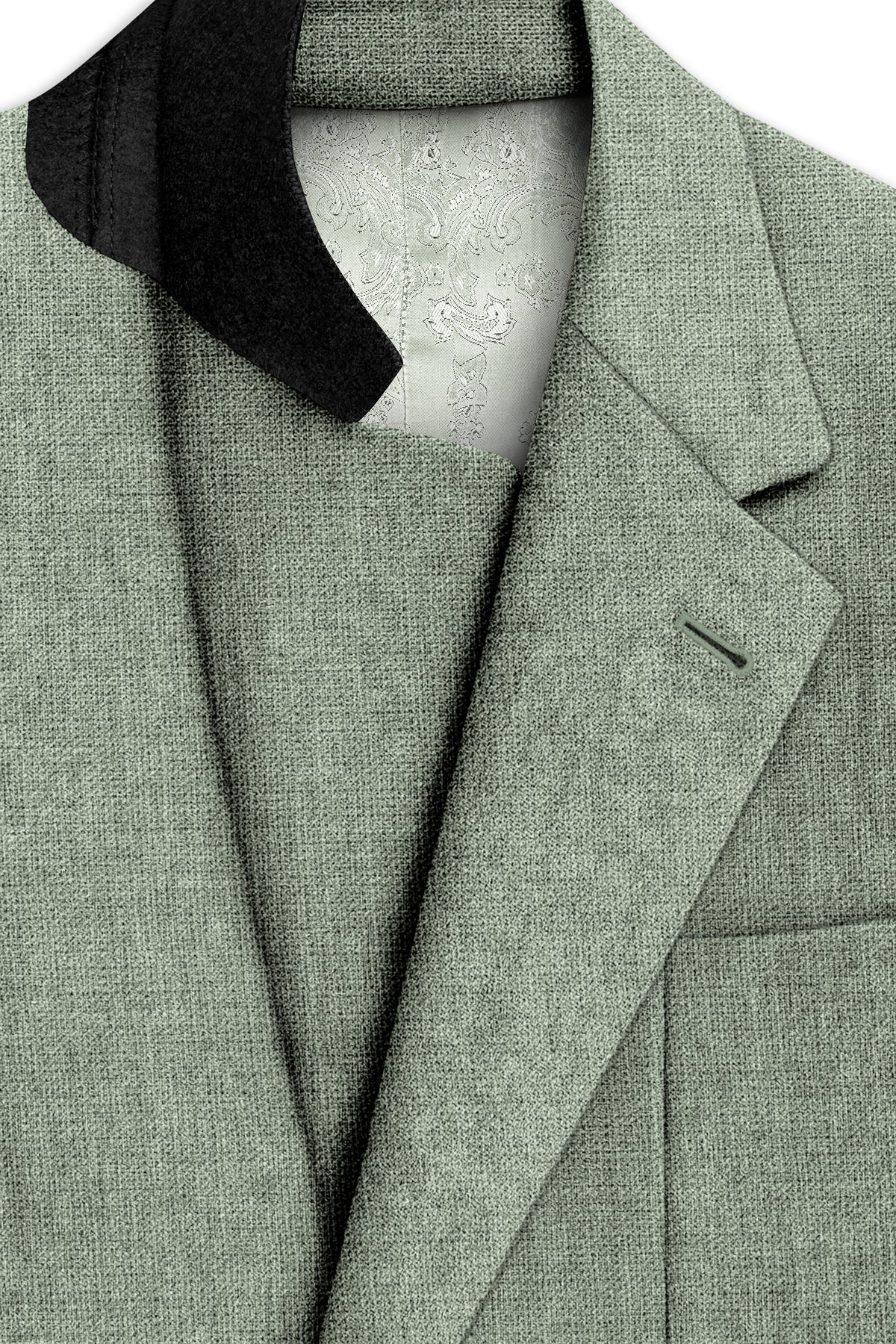 Cypress-Sage Green Luxurious Linen Single Breasted Sports Blazer