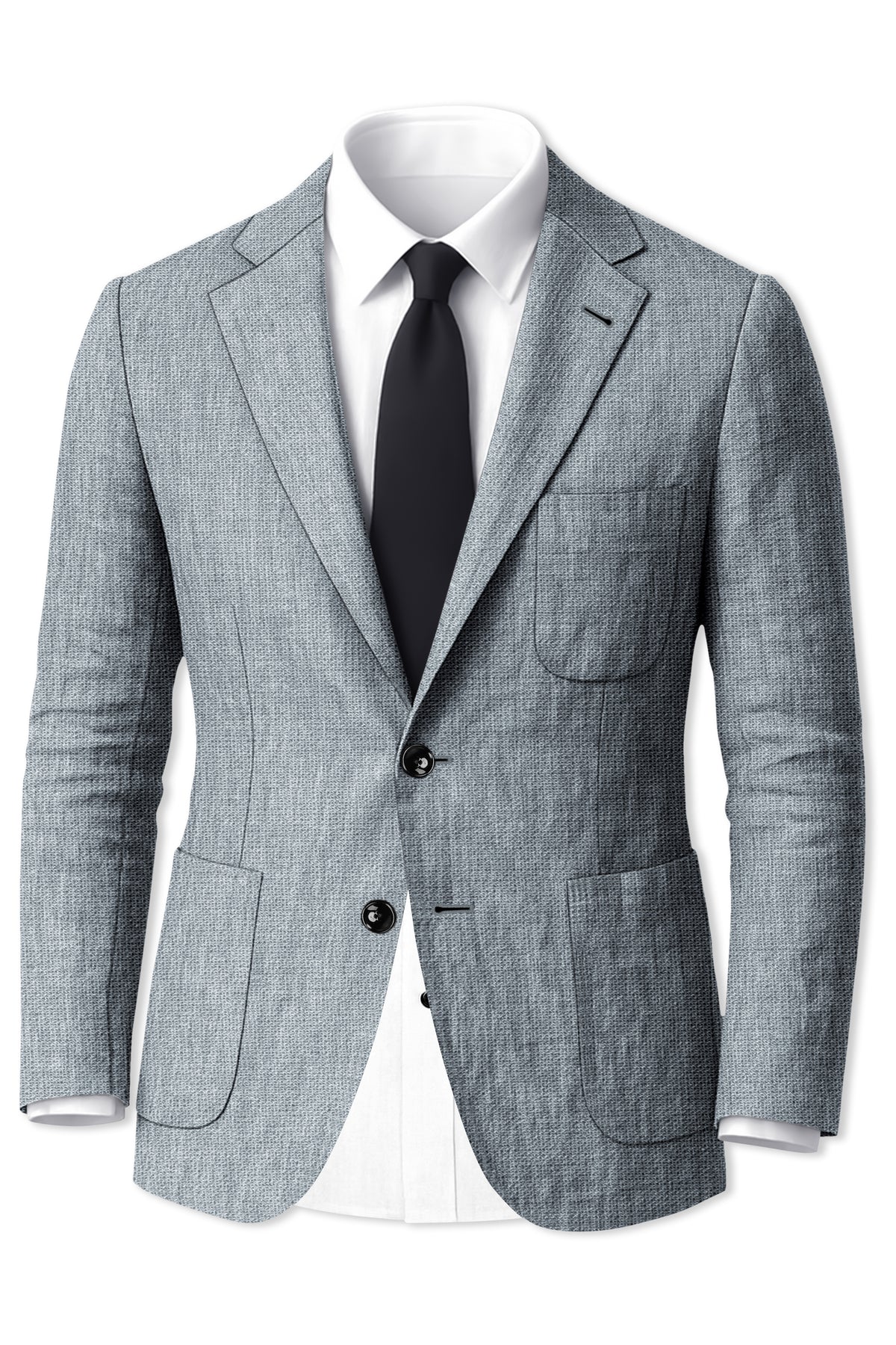 Pewter-Regent Gray Luxurious Linen Single Breasted Sports Blazer