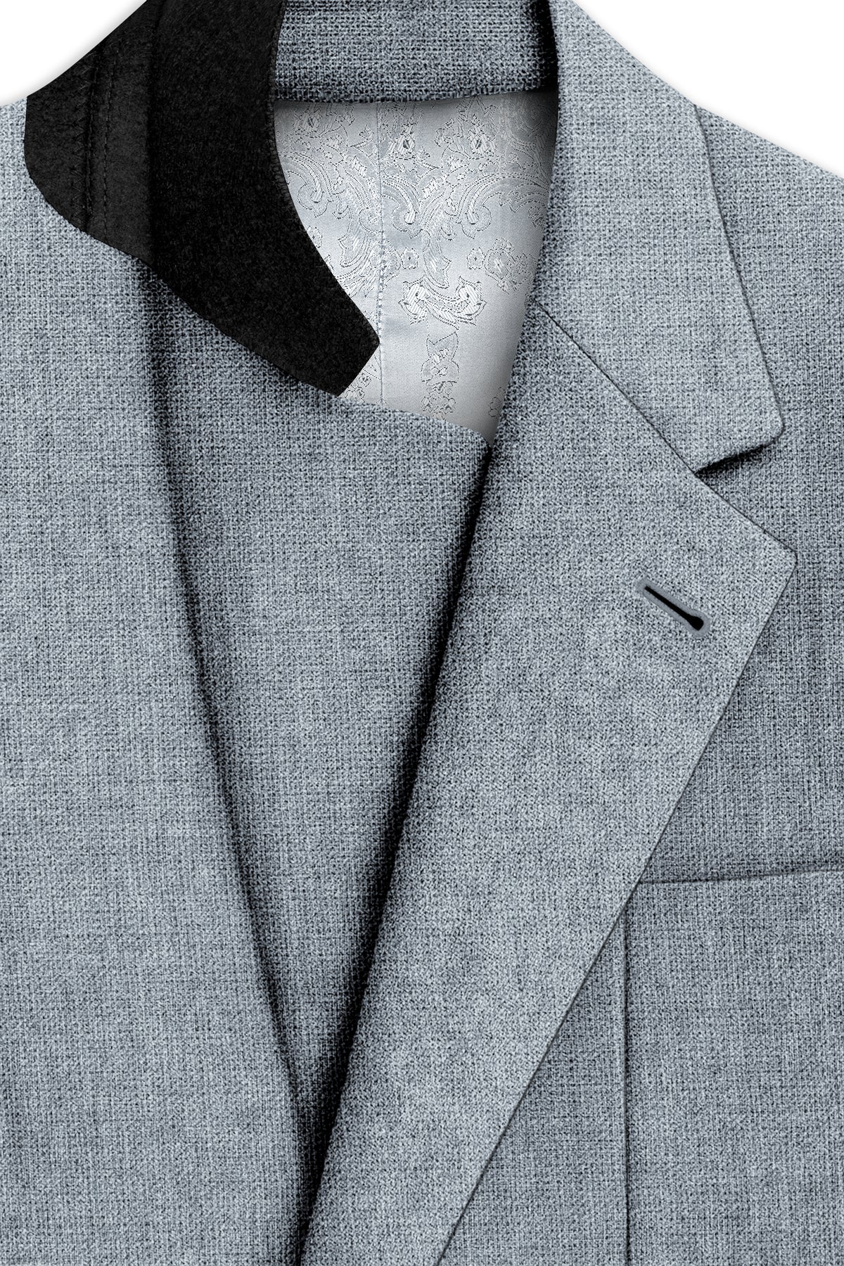 Pewter-Regent Gray Luxurious Linen Single Breasted Sports Blazer