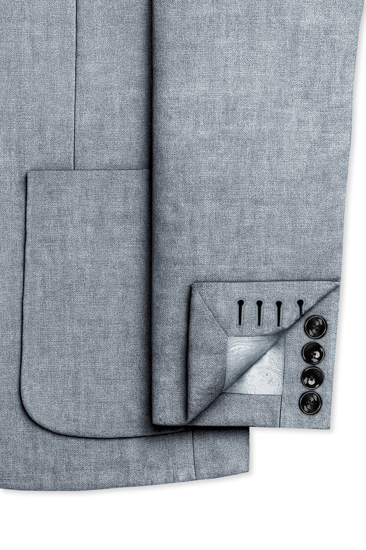 Pewter-Regent Gray Luxurious Linen Single Breasted Sports Blazer