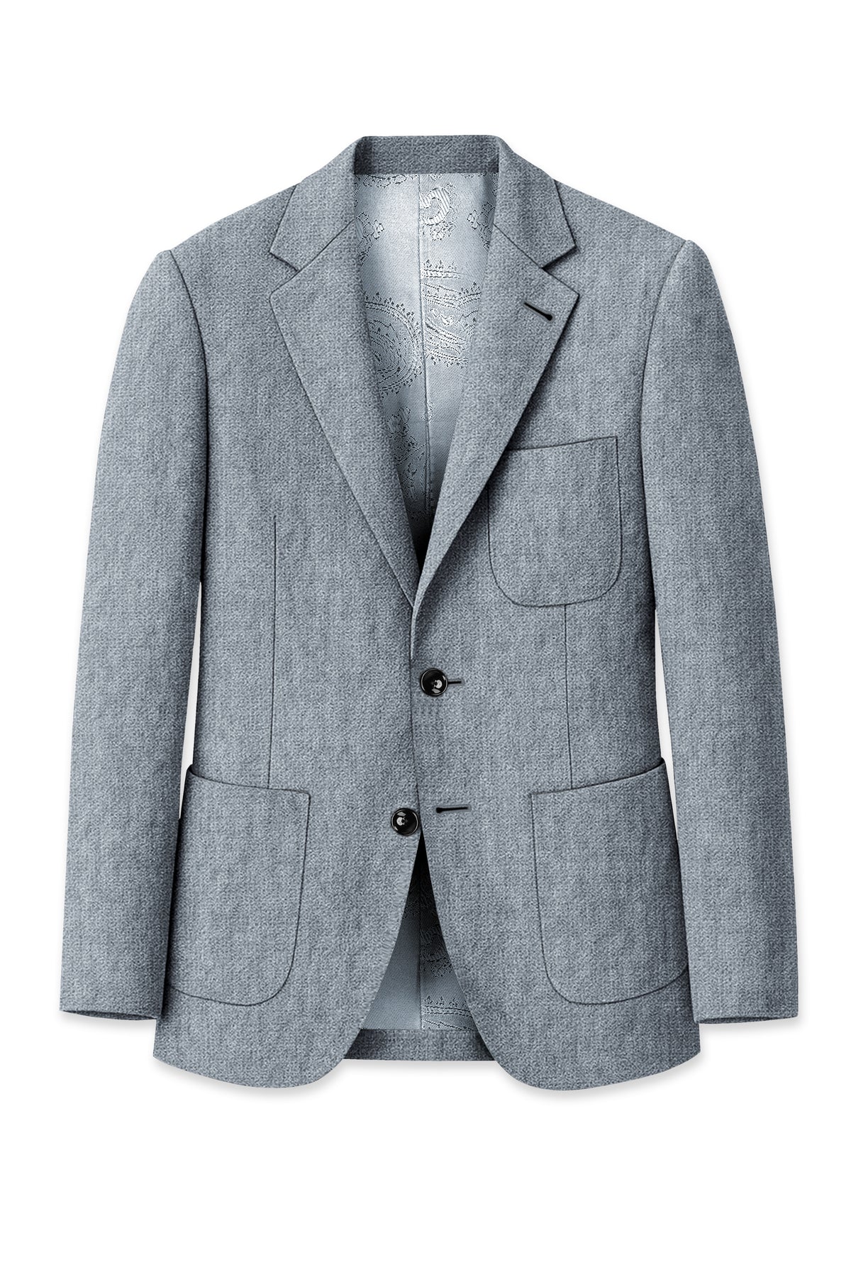 Pewter-Regent Gray Luxurious Linen Single Breasted Sports Blazer