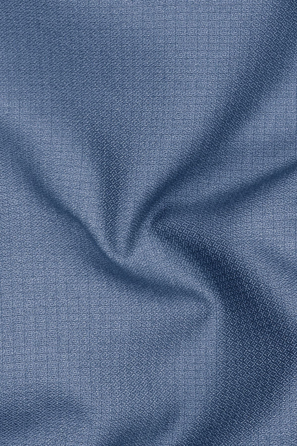 Sapphire-Raven Blue Diamond Textured Wool Rich Slight Stretch Cross Placket Bandhgala Blazer