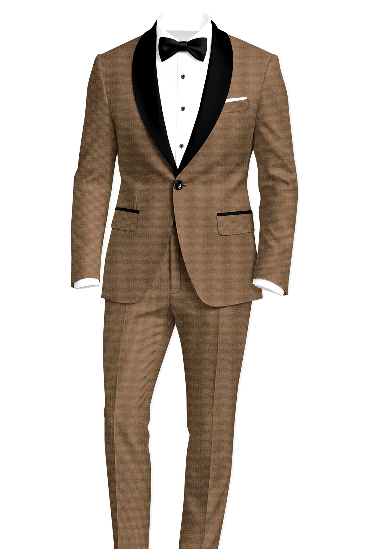 Cordovan-Mondo Brown Diamond Textured Wool Rich Slight Stretch Tuxedo Blazer
