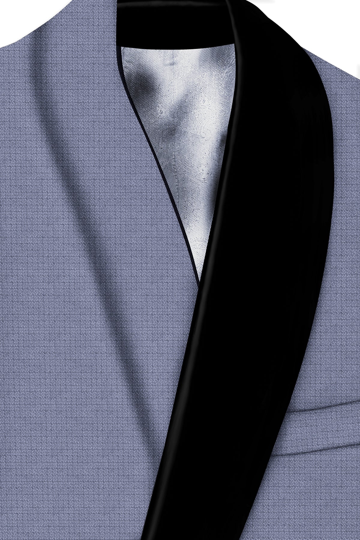 Graphite-Shuttle Gray Diamond Textured Wool Rich Slight Stretch Tuxedo Blazer