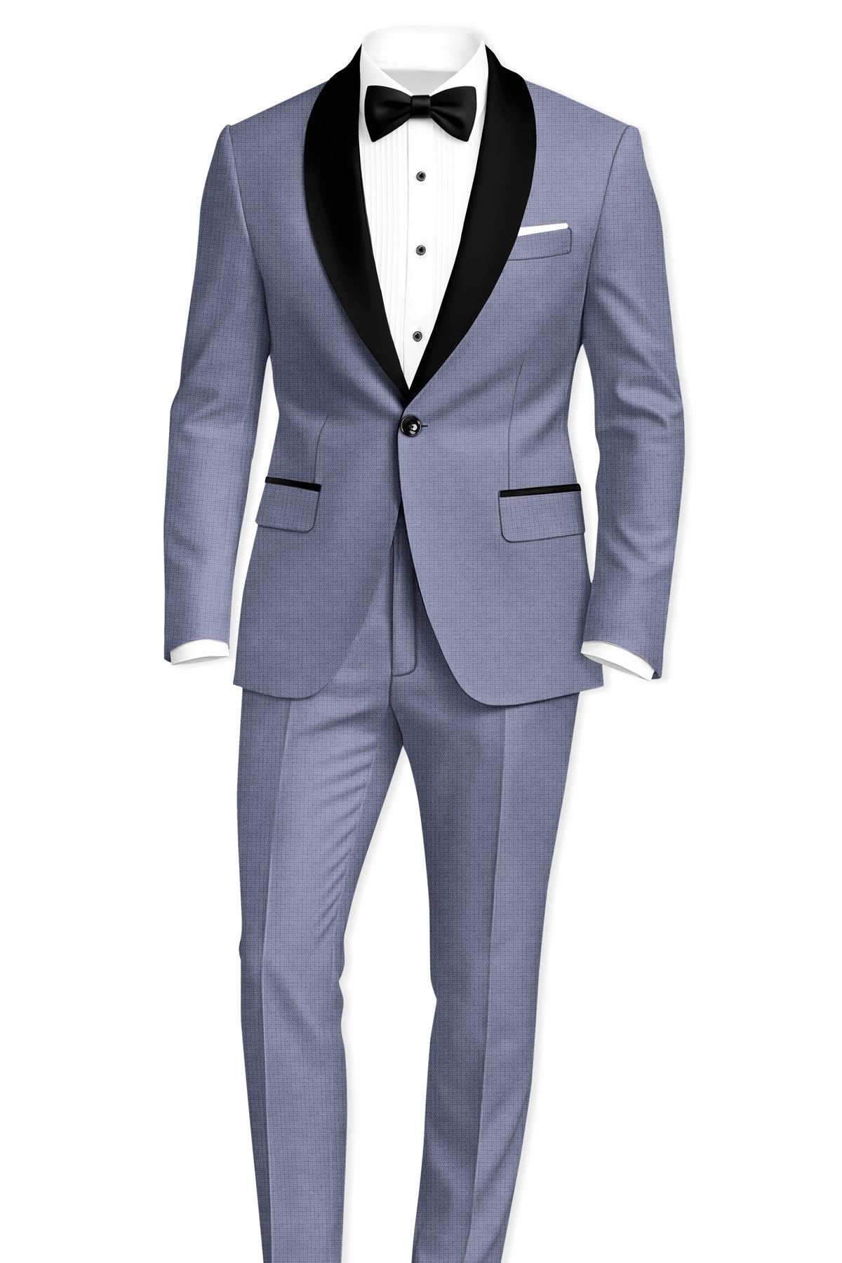 Graphite-Shuttle Gray Diamond Textured Wool Rich Slight Stretch Tuxedo Blazer