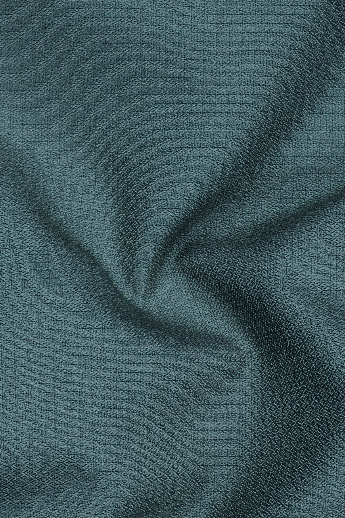 Viridian-Beetle Green Diamond Textured Wool Rich Slight Stretch Cross Placket Bandhgala Blazer