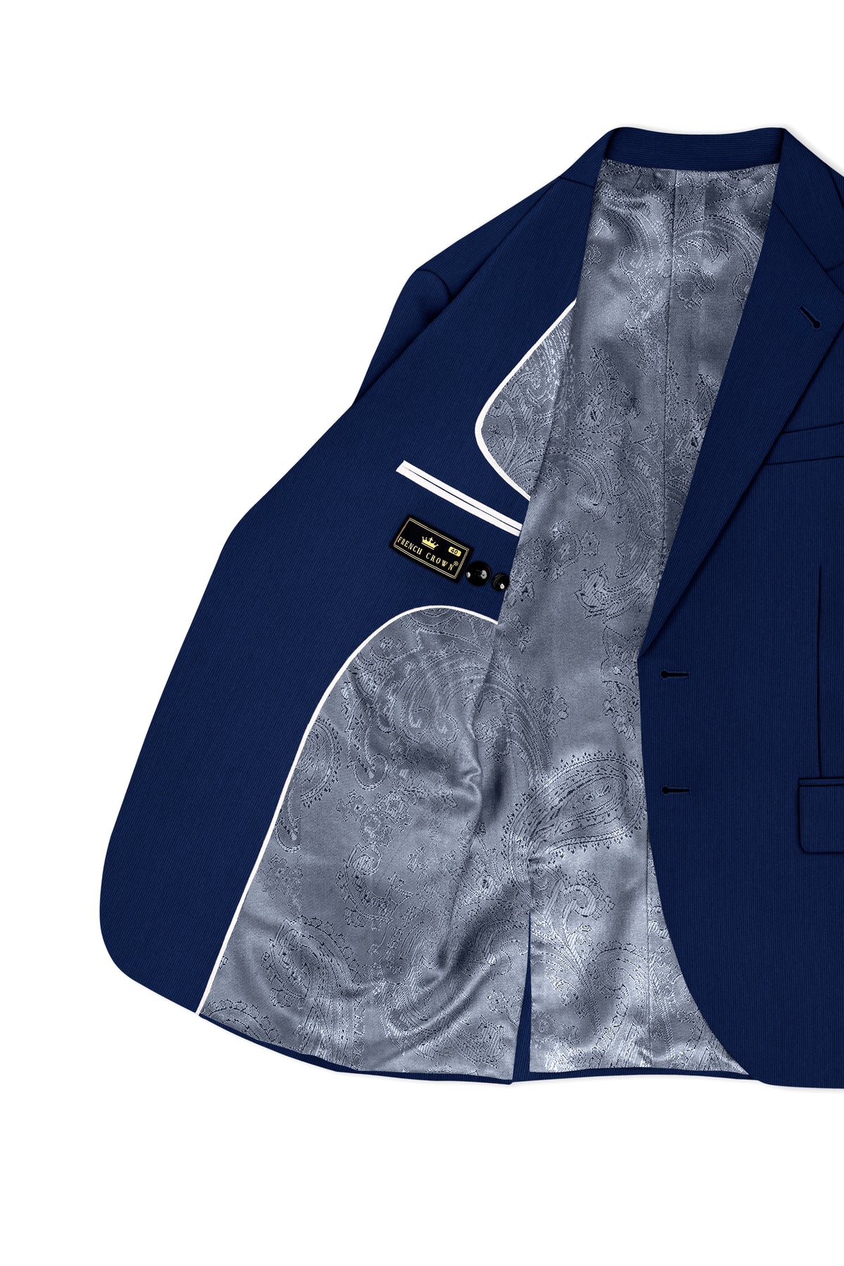 Velmont-Bunting Blue Diamond Textured Wool Rich Slight Stretch Single Breasted Blazer