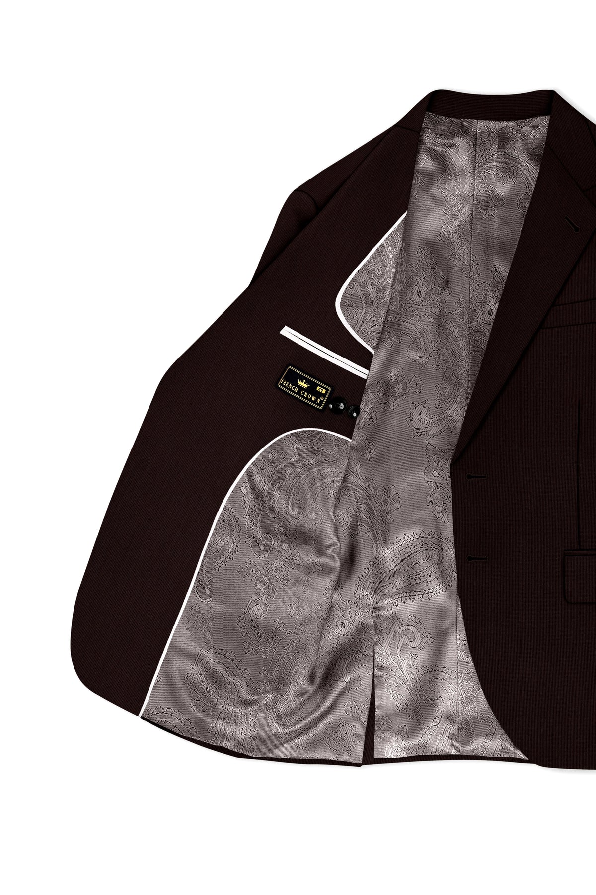 Terrano-Creole Brown Diamond Textured Wool Rich Slight Stretch Single Breasted Blazer