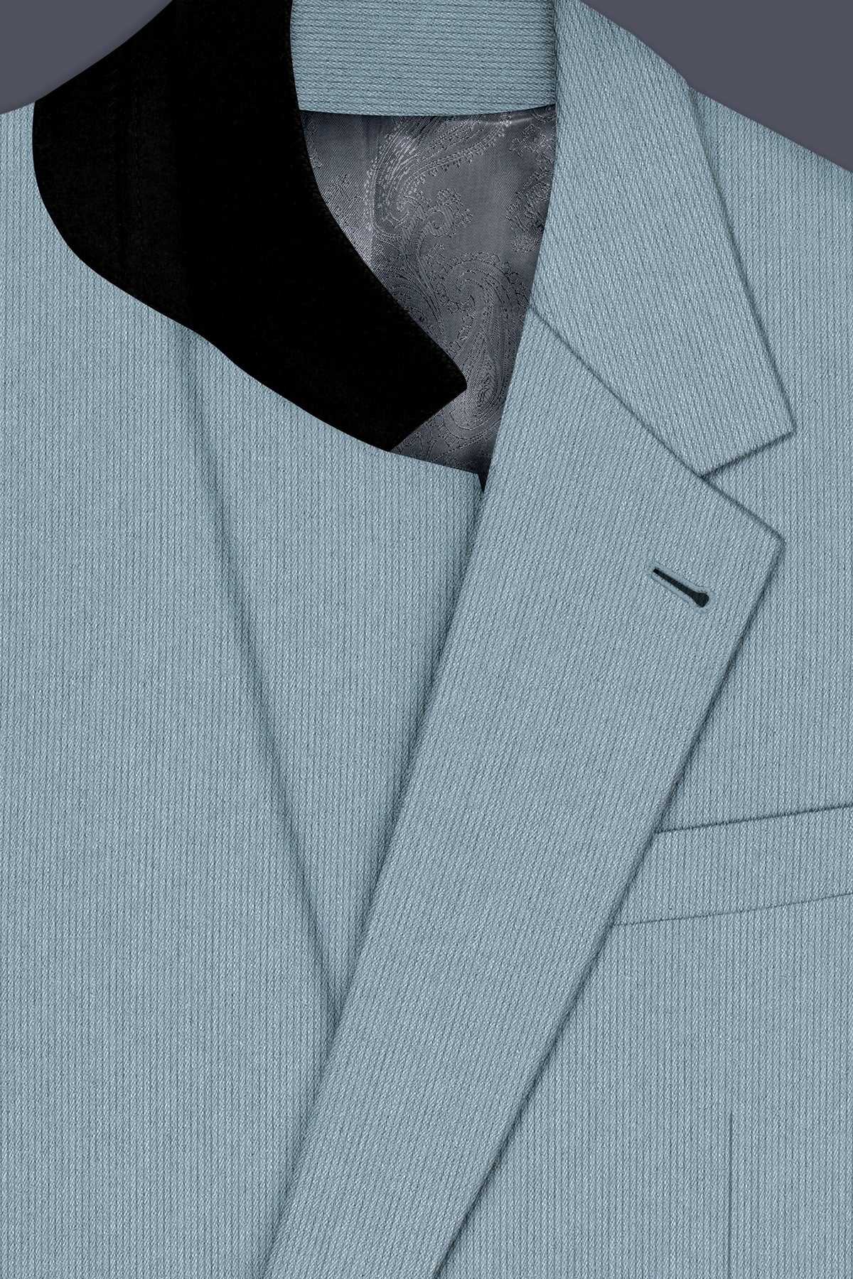 Sterling-Cadet Gray Diamond Textured Wool Rich Slight Stretch Single Breasted Blazer