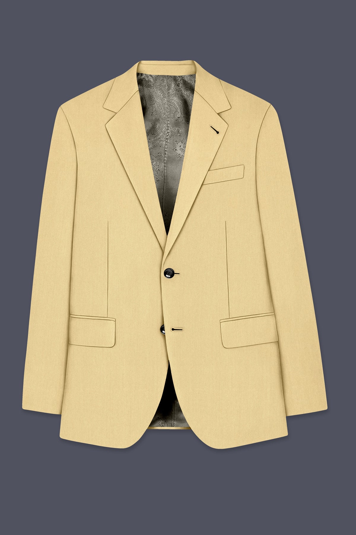 Dorian-Pavlova Cream Diamond Textured Wool Rich Slight Stretch Single Breasted Blazer