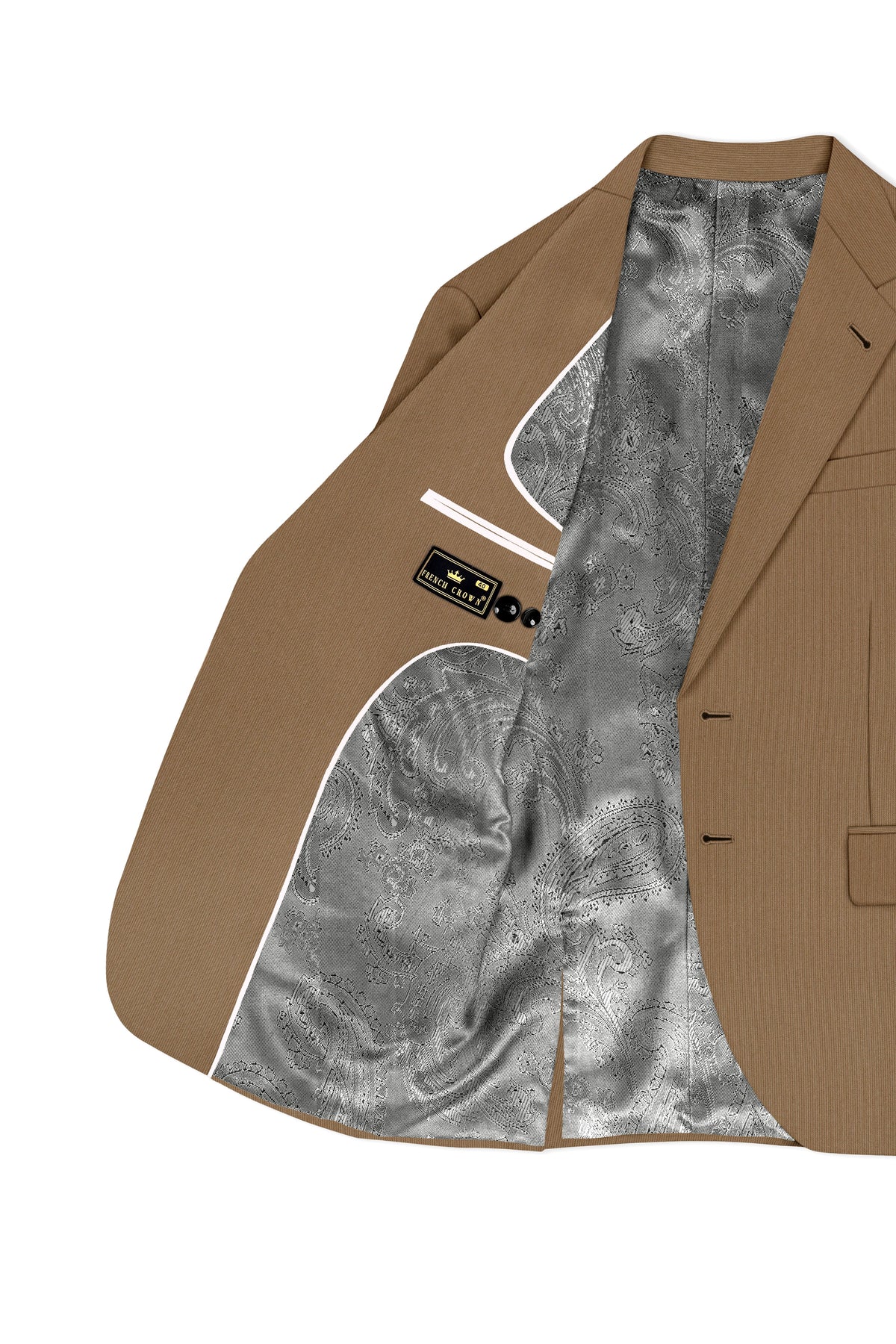 Weston-Millbrook Brown Diamond Textured Wool Rich Slight Stretch Single Breasted Blazer