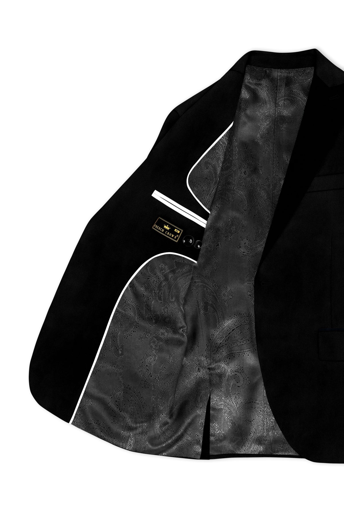 Aurelius-Jade Black Velvet Peak Lapel Tuxedo Blazer