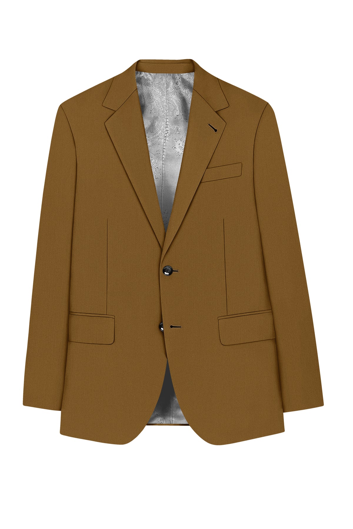 Sartoro-Otter Brown Diamond Textured Wool Rich Slight Stretch Single Breasted Blazer