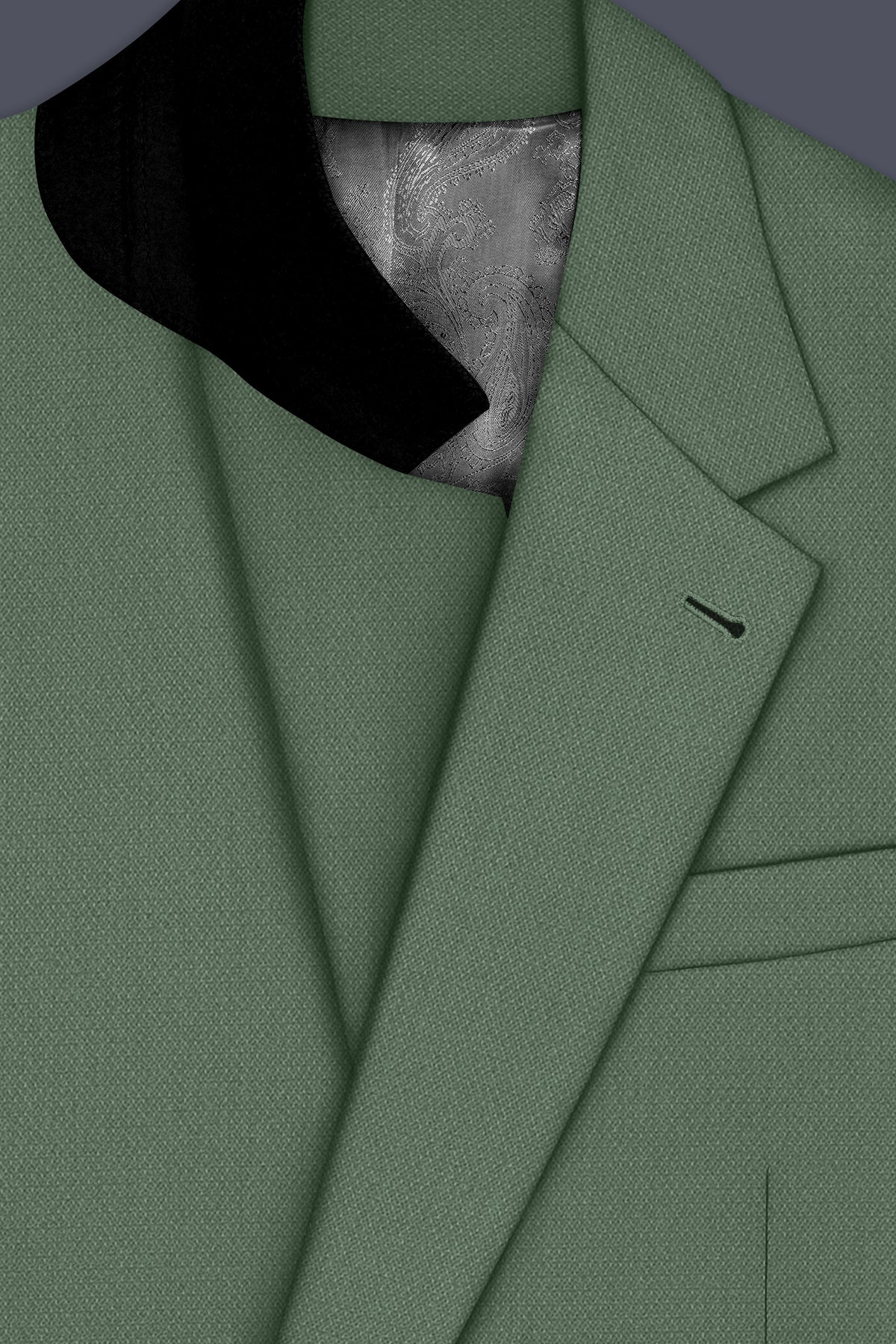 Avon-Glade Green Diamond Textured Wool Rich Slight Stretch Single Breasted Blazer