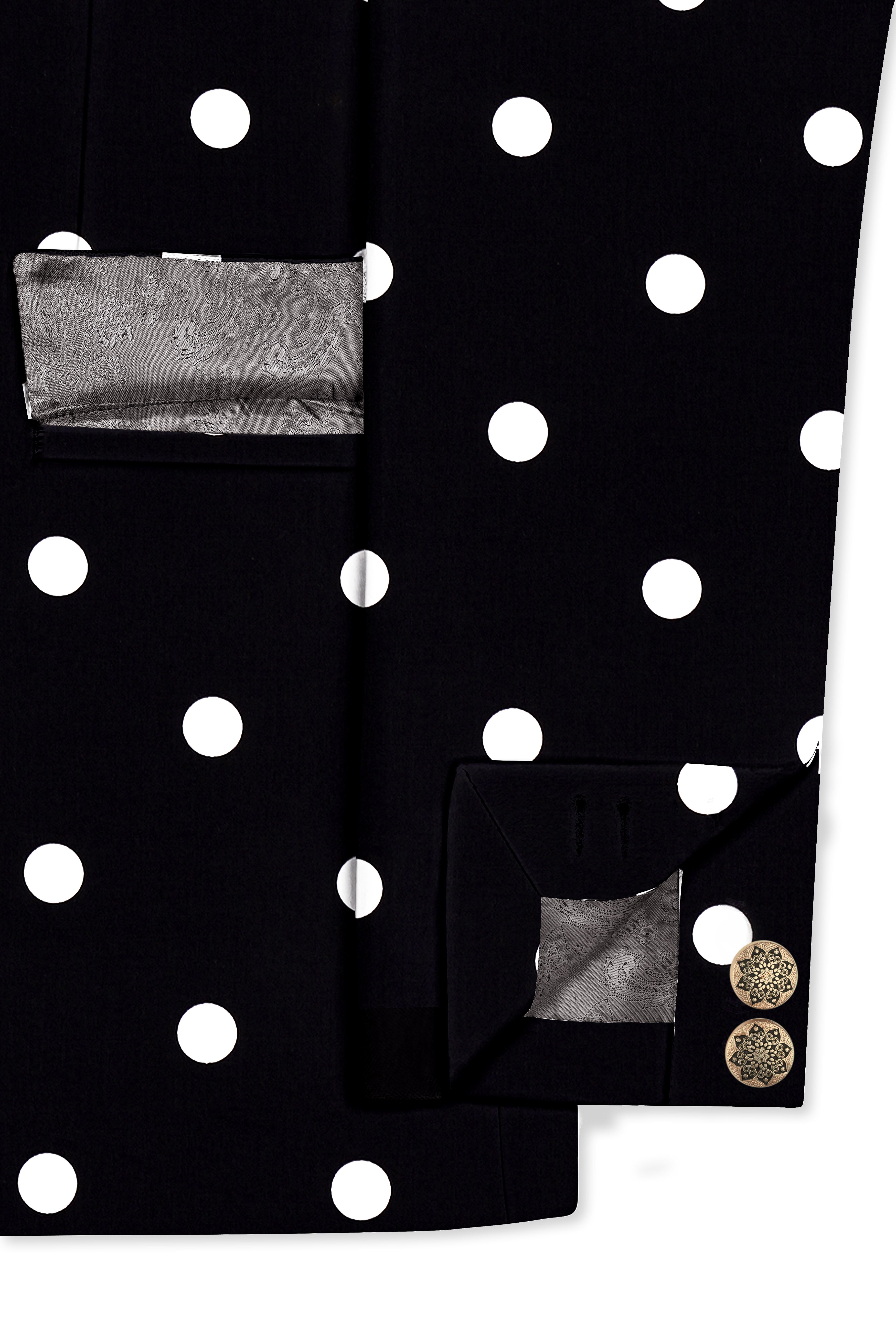 Jade Black Cross Placket Bandhgala/Mandarin Blazer