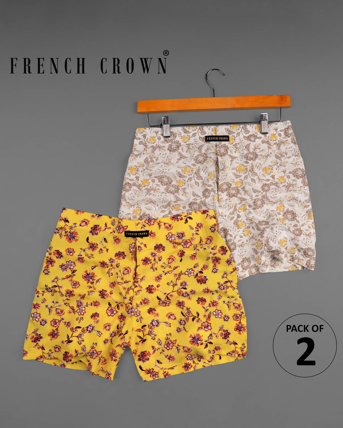 Tulip Tree Yellow Prints Premium Tencel and Timberwolf Beige Floral ...