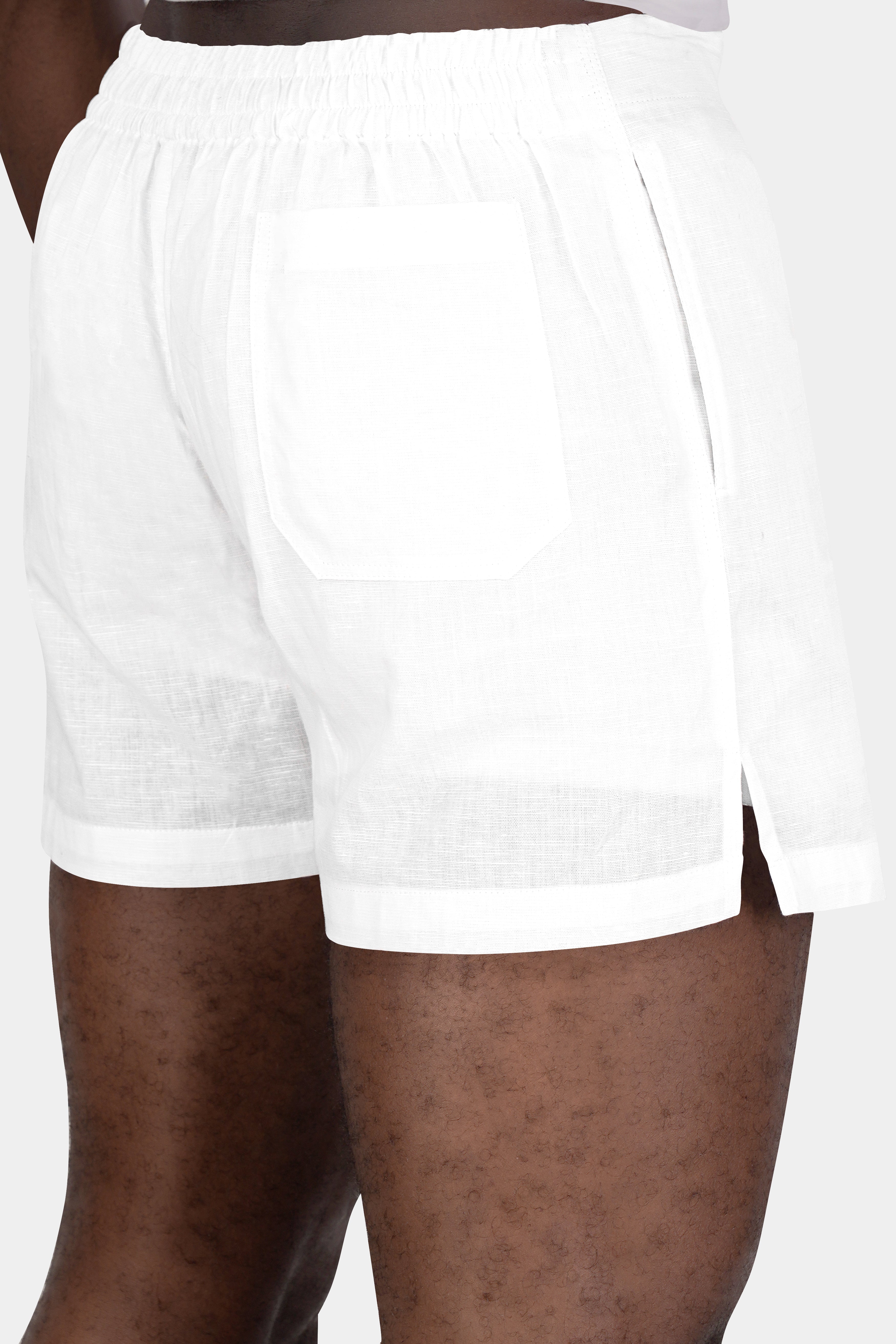 Bright White Plain-Solid Premium Linen Boxers For Man
