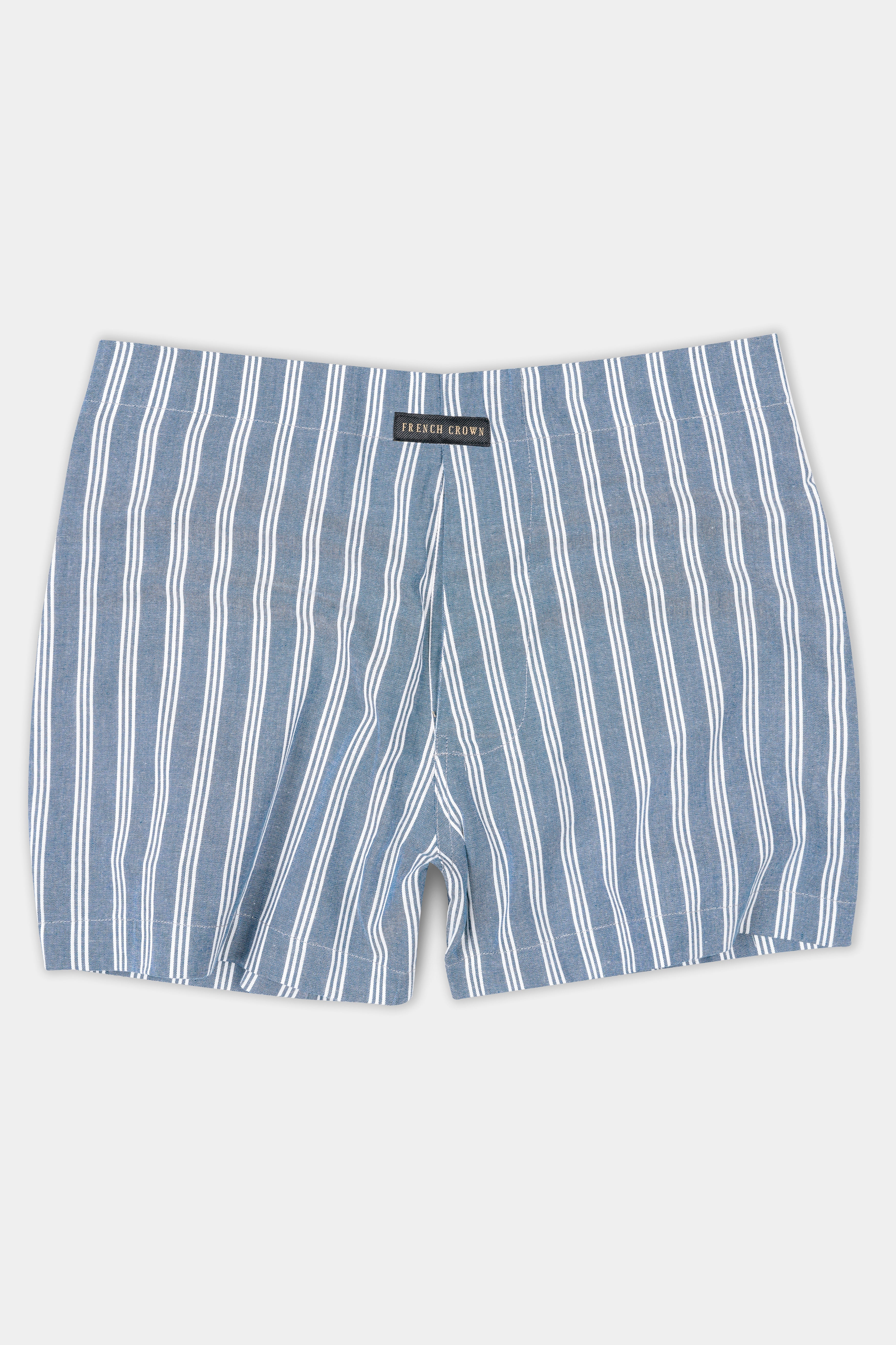 Cadet Blue With White Striped Royal Oxford Boxer BX516-28, BX516-30, BX516-32, BX516-34, BX516-36, BX516-38, BX516-40, BX516-42, BX516-44