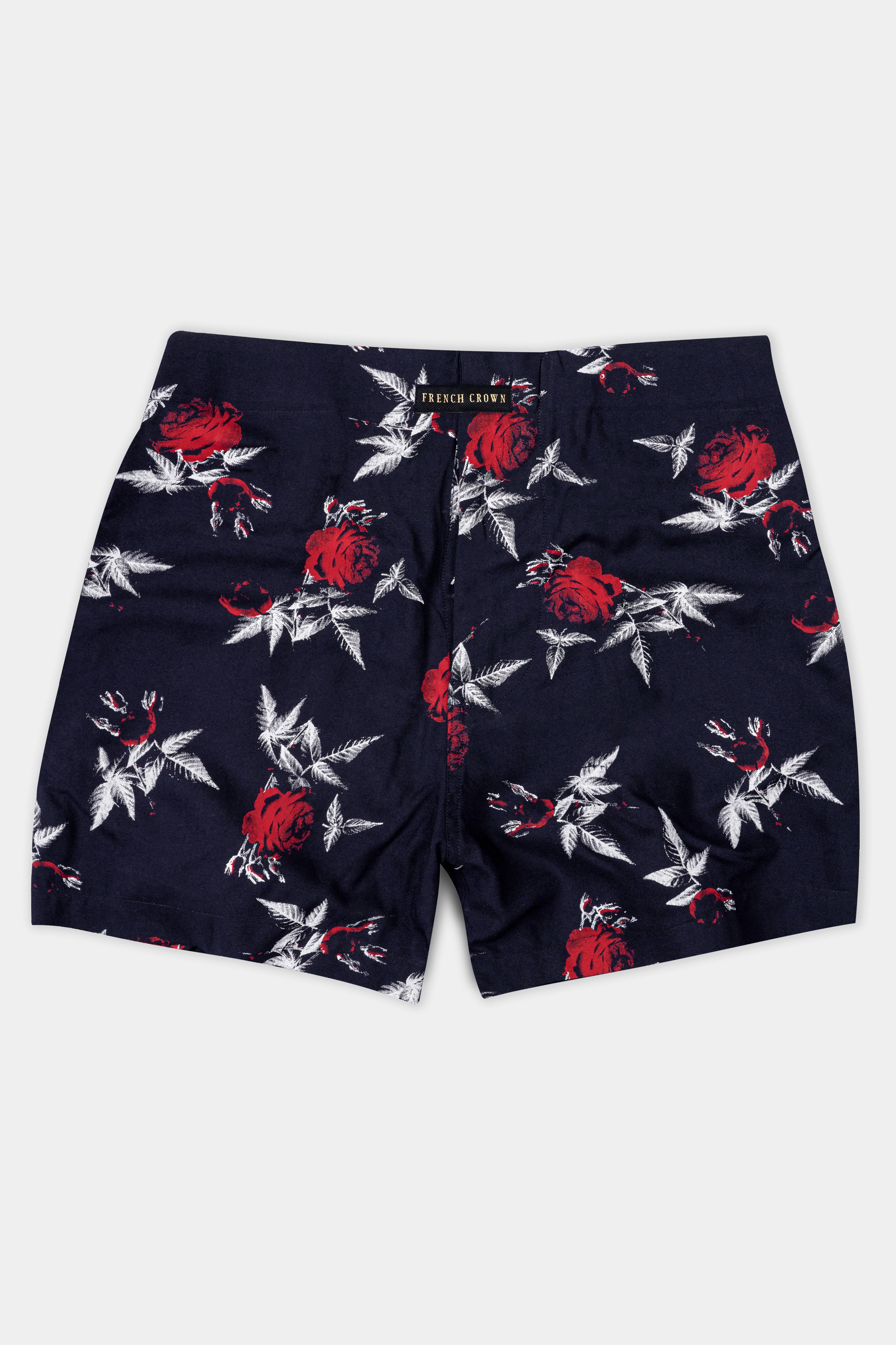 Haiti Navy Blue With Stiletto Red Printed Premium Tencel Boxer BX529-28, BX529-30, BX529-32, BX529-34, BX529-36, BX529-38, BX529-40, BX529-42, BX529-44