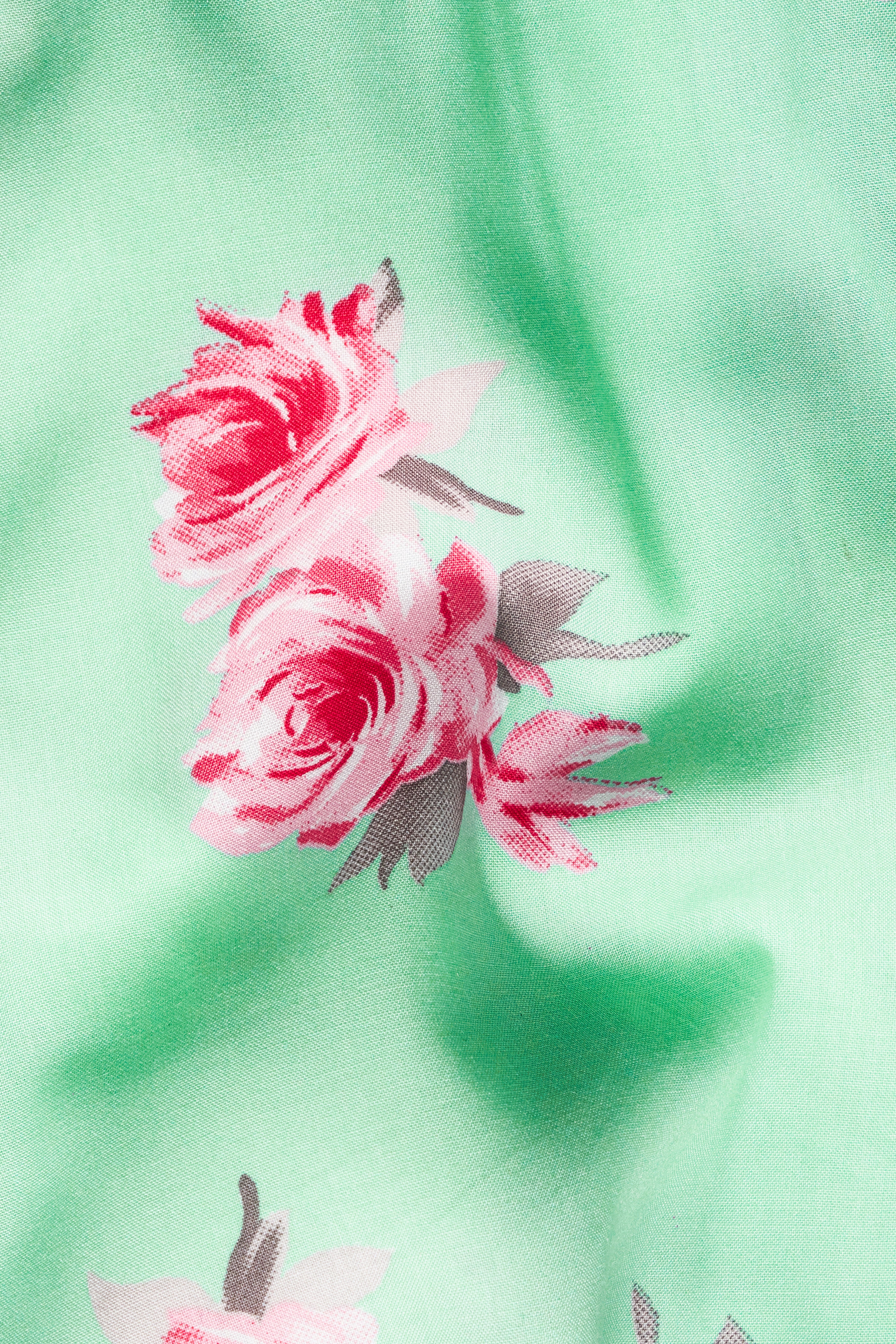 Turquoise Green Rose Flower Printed Premium Cotton Boxer BX560-28, BX560-30, BX560-32, BX560-34, BX560-36, BX560-38, BX560-40, BX560-42, BX560-44