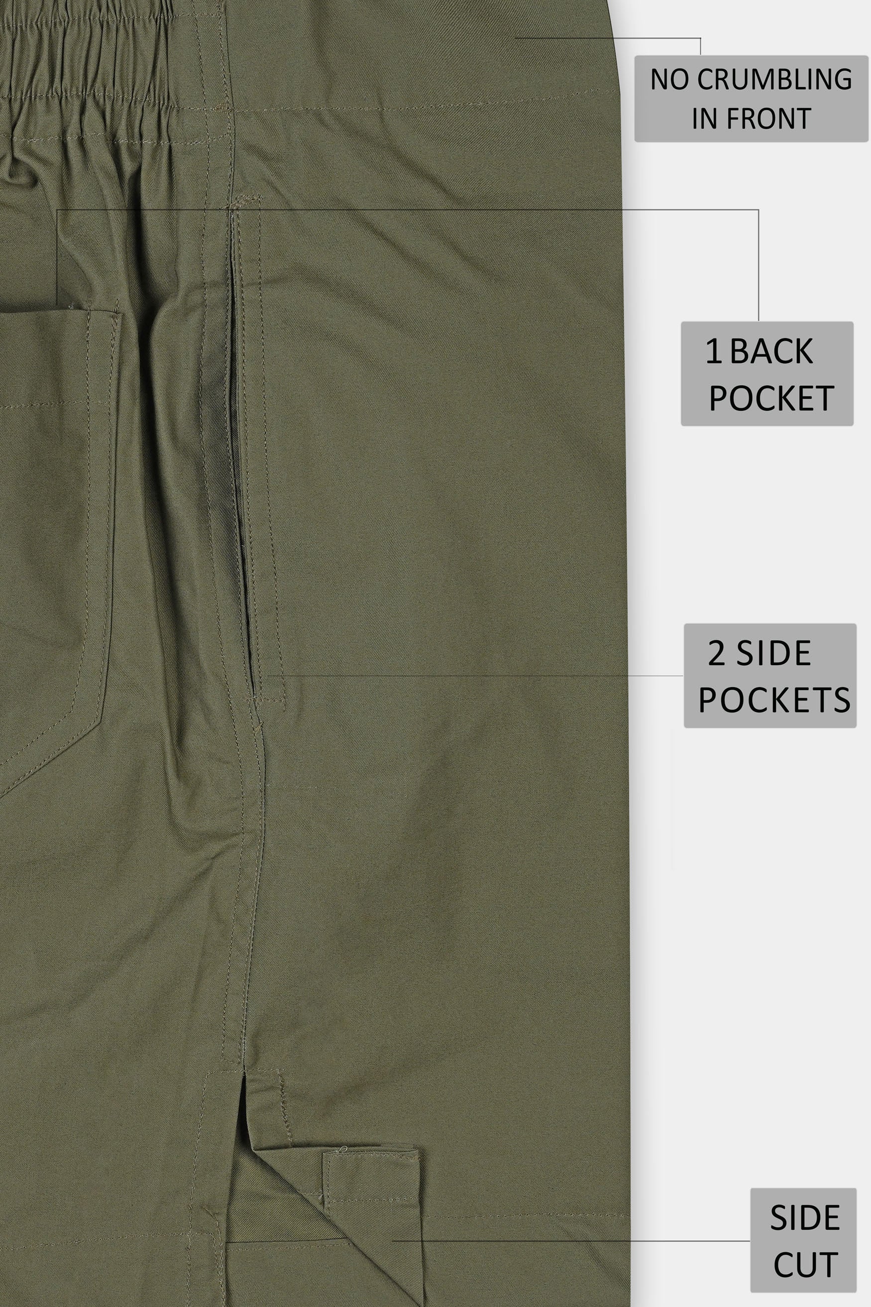 Fuscous Green Premium Cotton Boxer