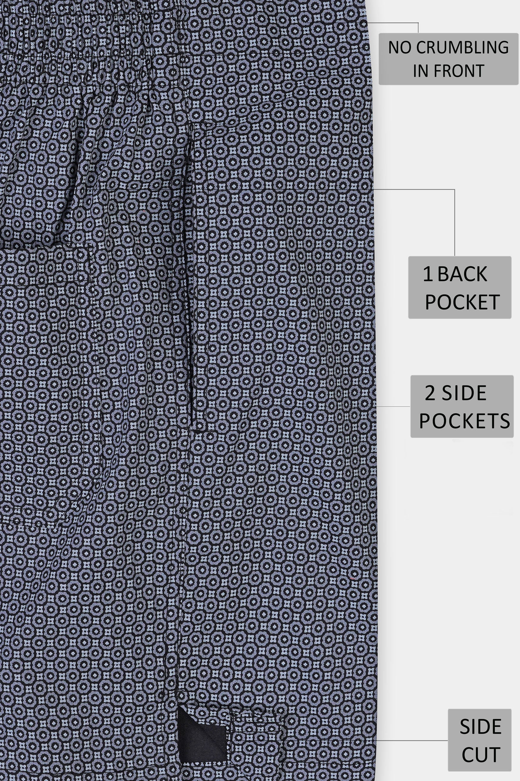 Nevada Gray and Black Printed Twill Premium Cotton Boxer