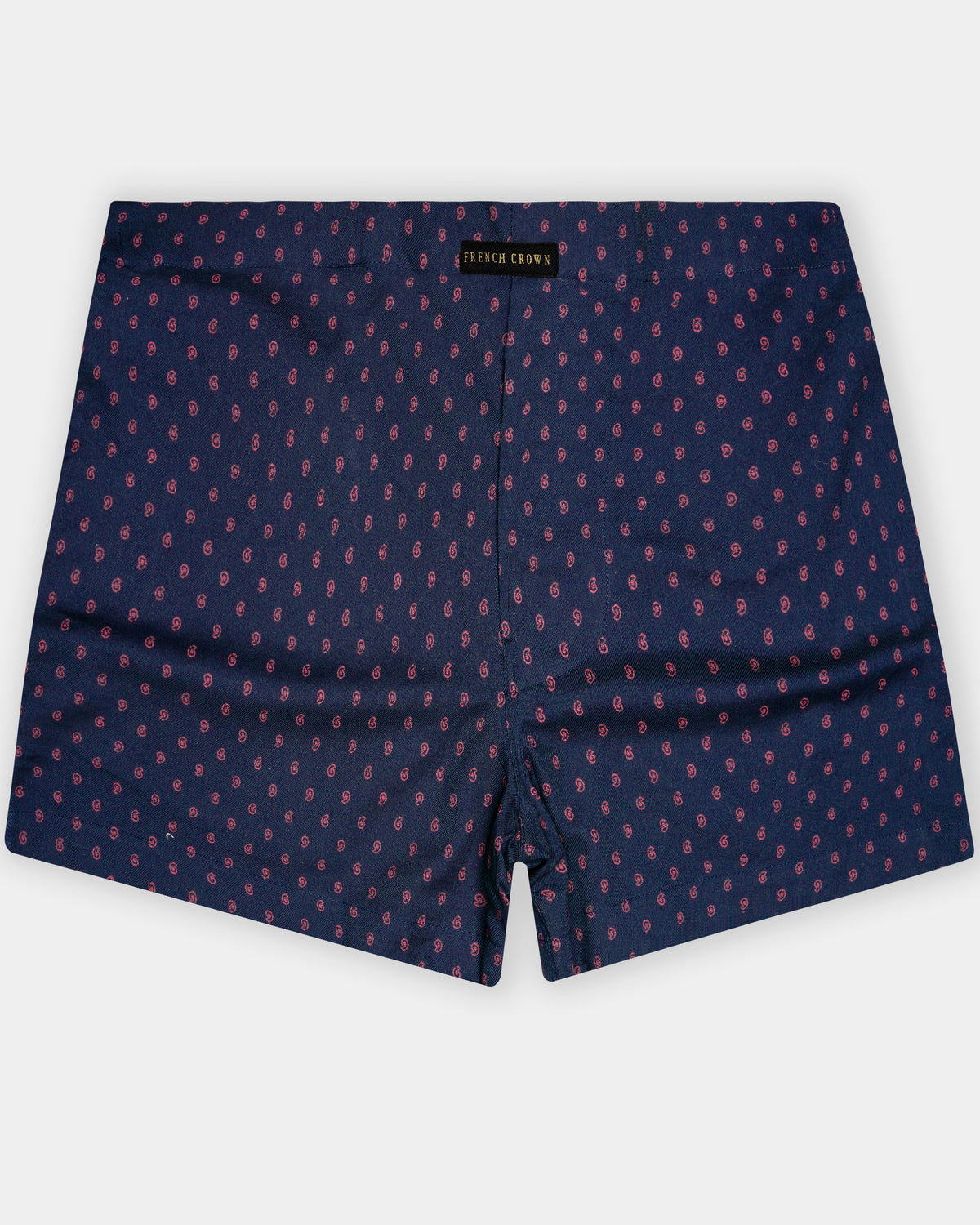Dark Blue and Bush Red Printed Poplin Cotton Boxer For Man