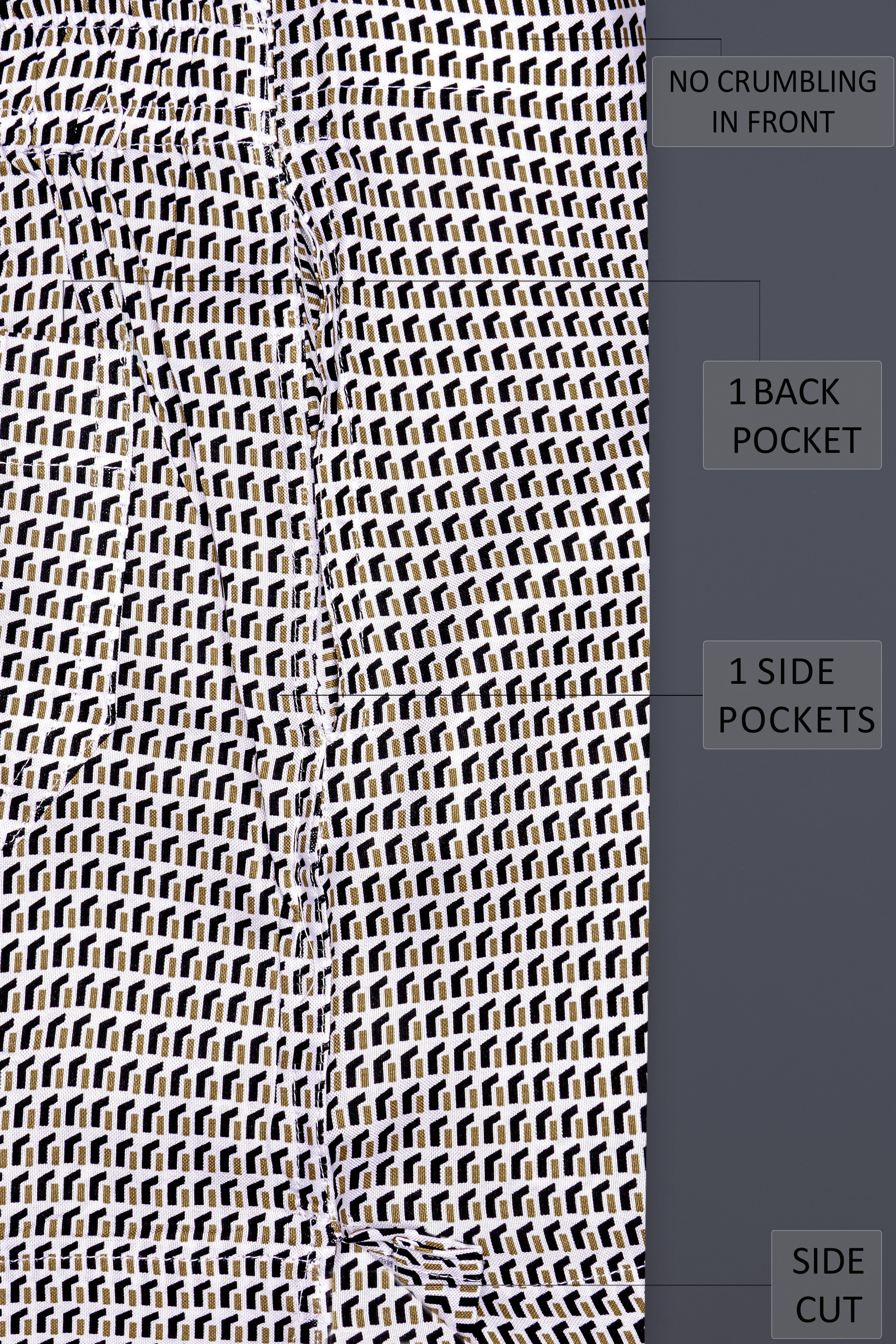 Irish Coffee Brown And Jaguar Black Prints Dobby Textured Premium Giza Cotton Boxer