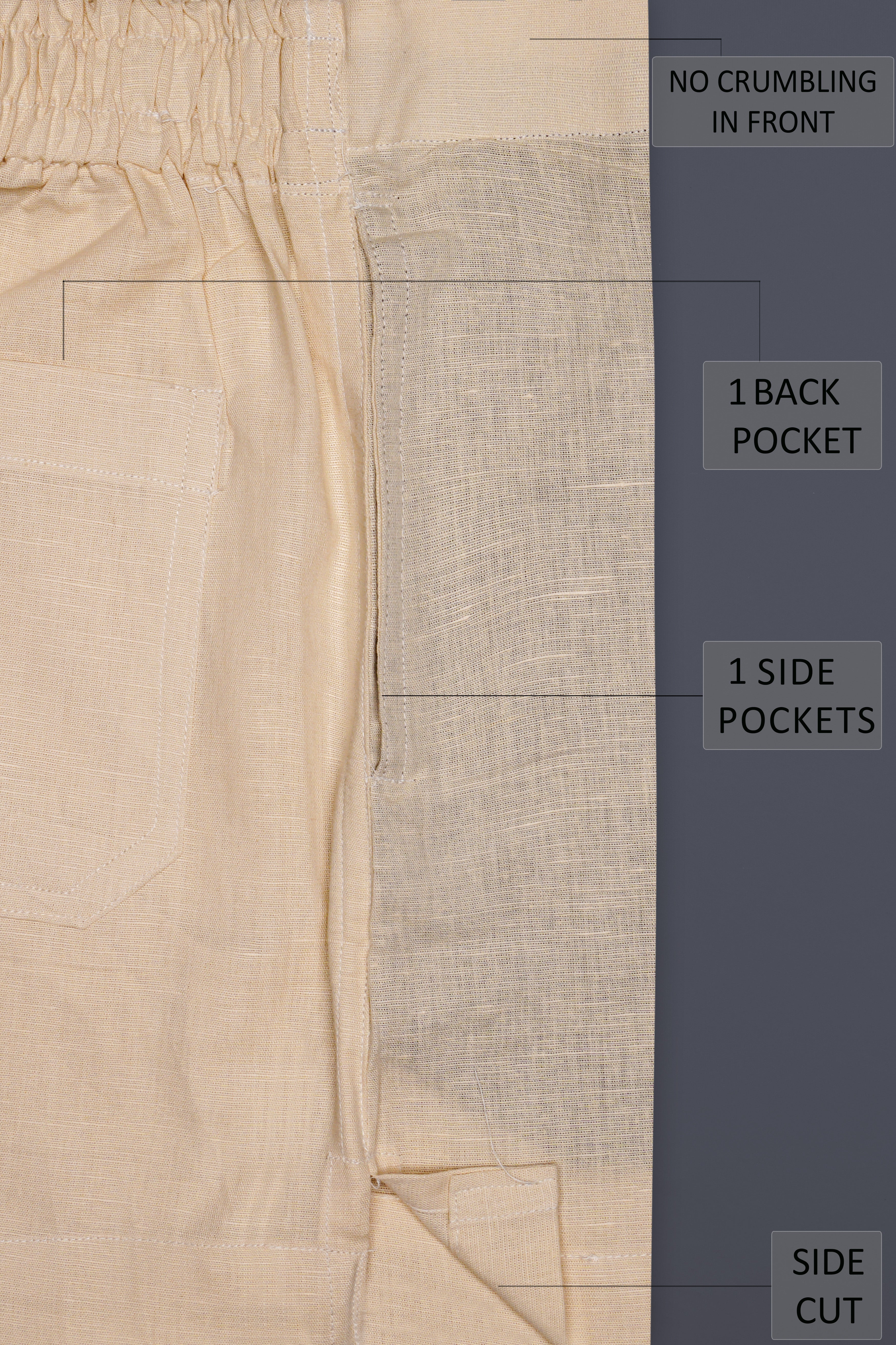 Ivory-Sorrell cream Solid Super Soft Luxurious Linen Boxer