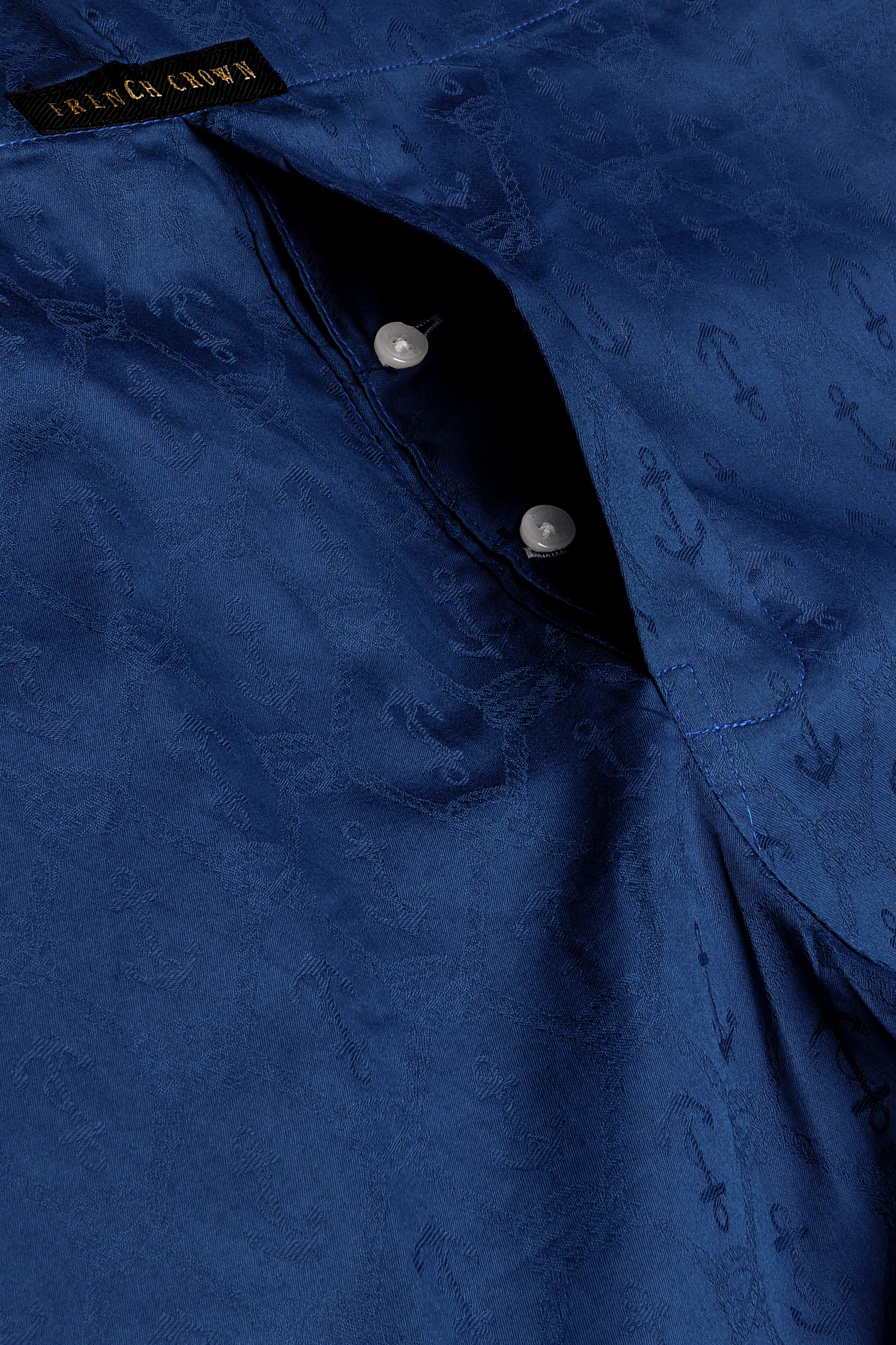 Nautical-Biscay Blue Anchor Printed Jacquard Premium Cotton Boxer