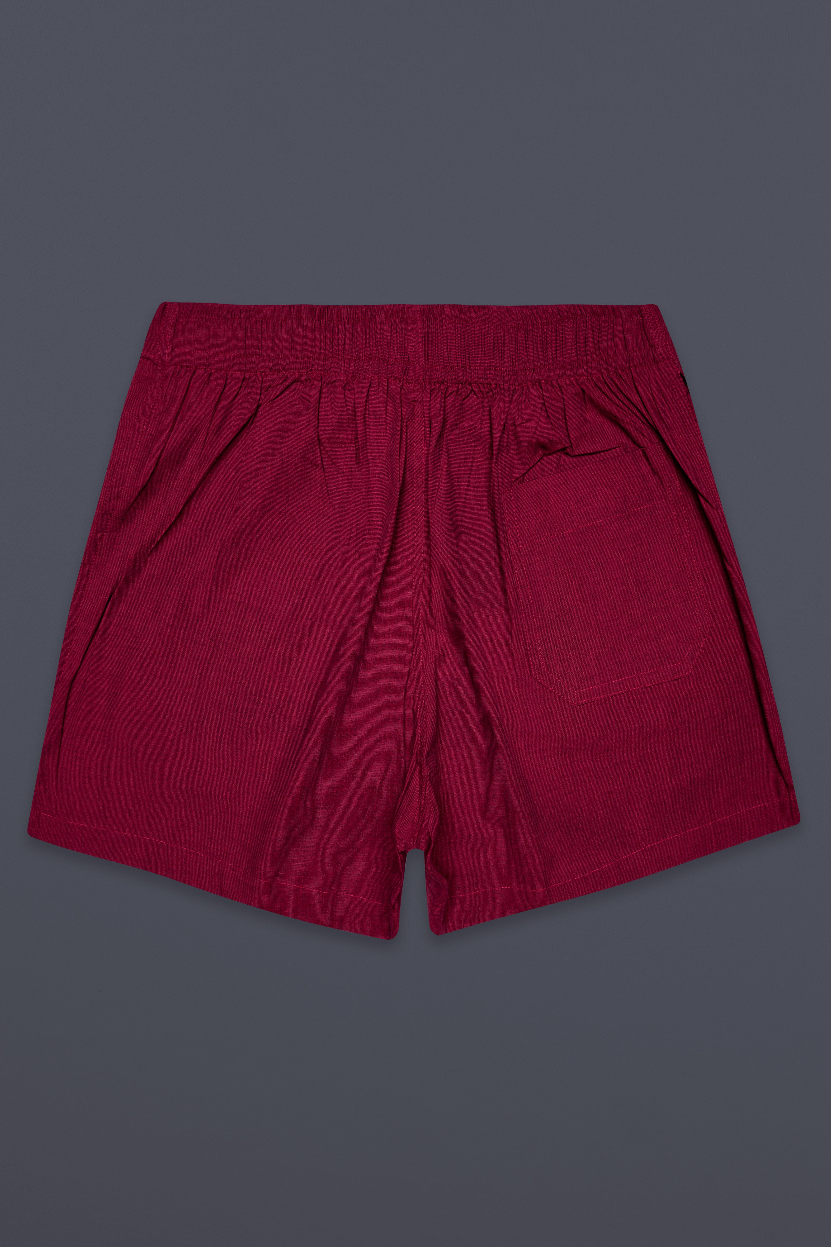 Scarlet-Wine Red Solid Chambray Premium Cotton Boxer