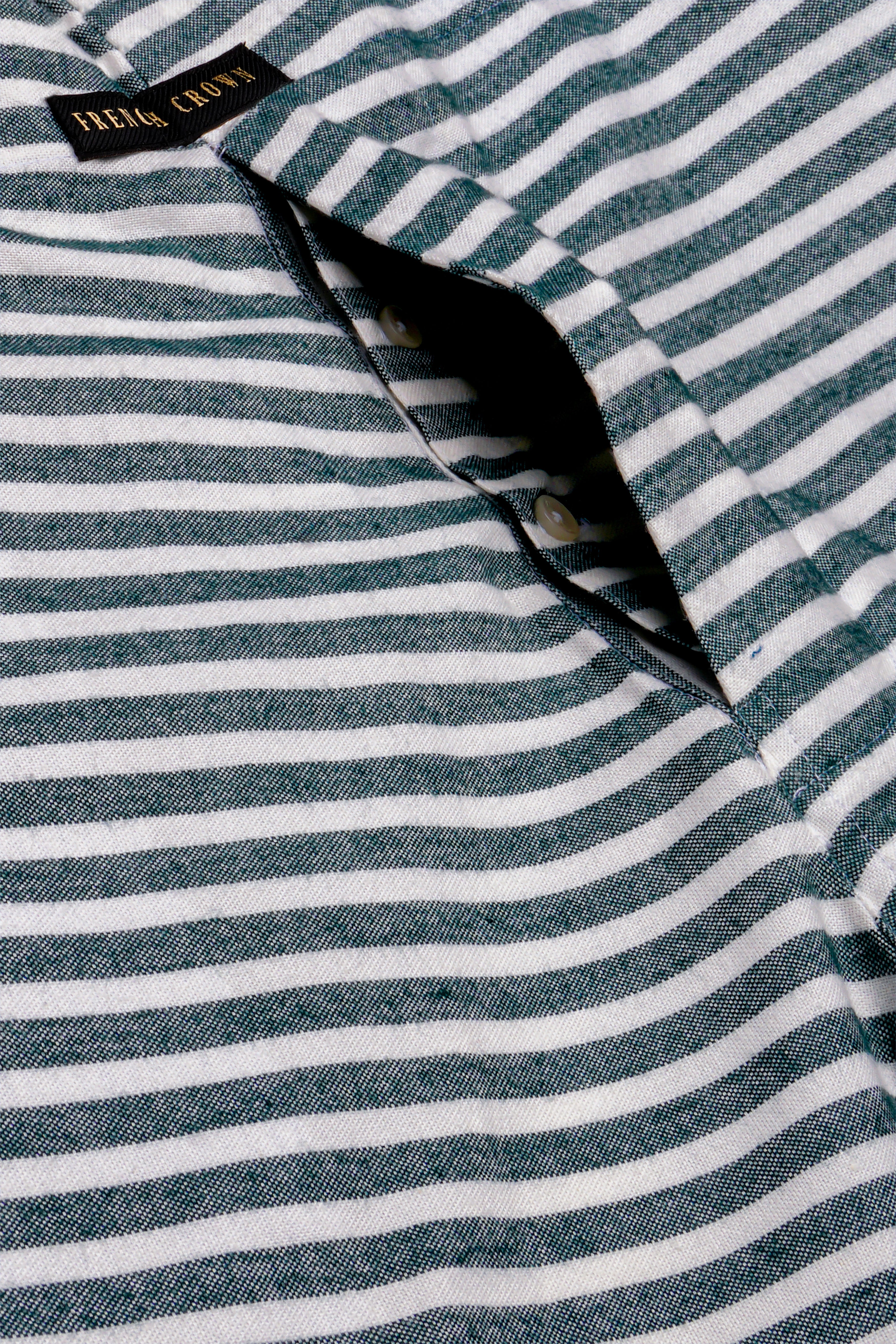 Evergreen-Timber Green And Bright White horizontal Striped Super Soft Oxford Premium Cotton Boxer