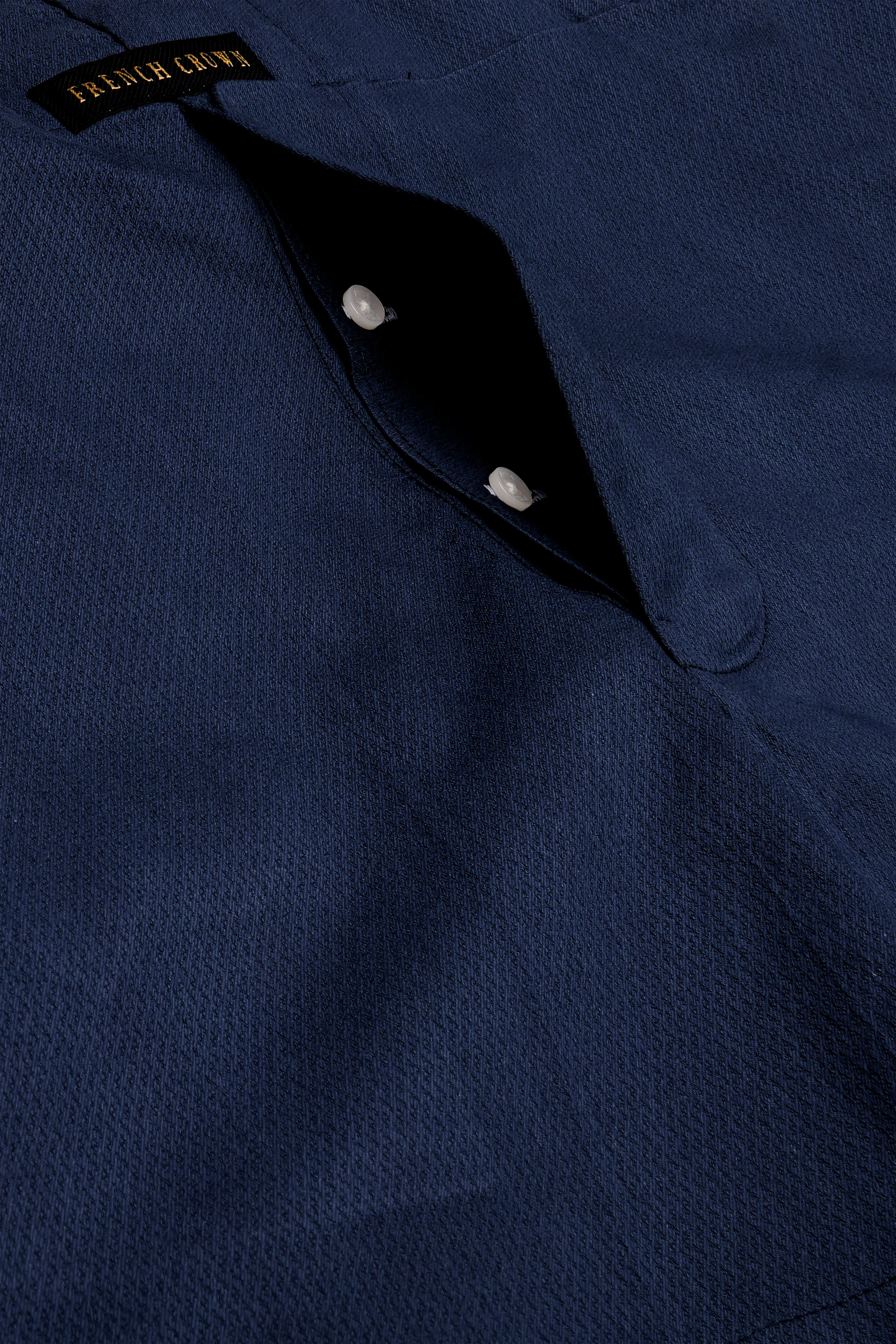 Twilight-Tangaroa Blue Solid Dobby Textured Premium Giza Cotton Boxer