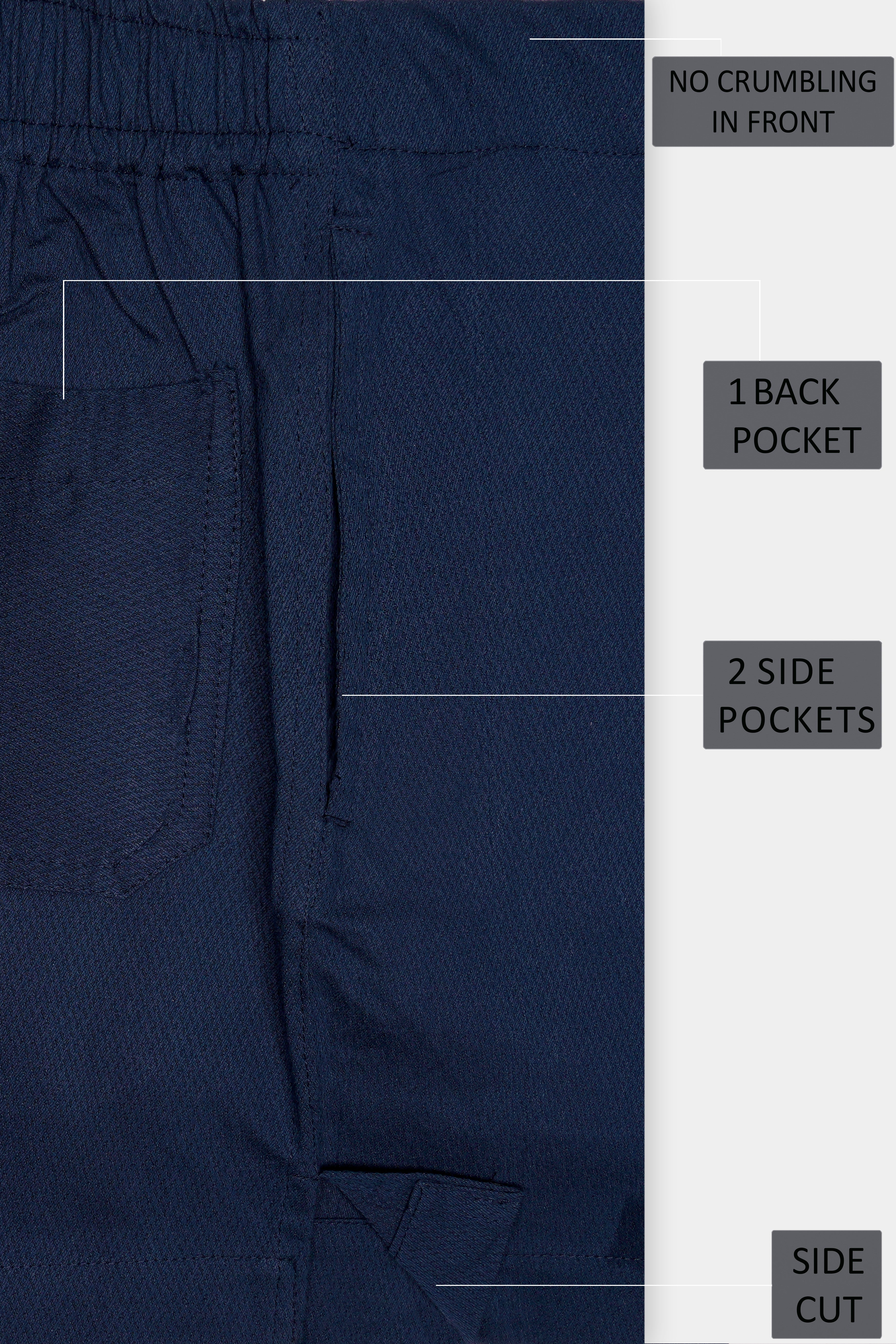 Twilight-Tangaroa Blue Solid Dobby Textured Premium Giza Cotton Boxer
