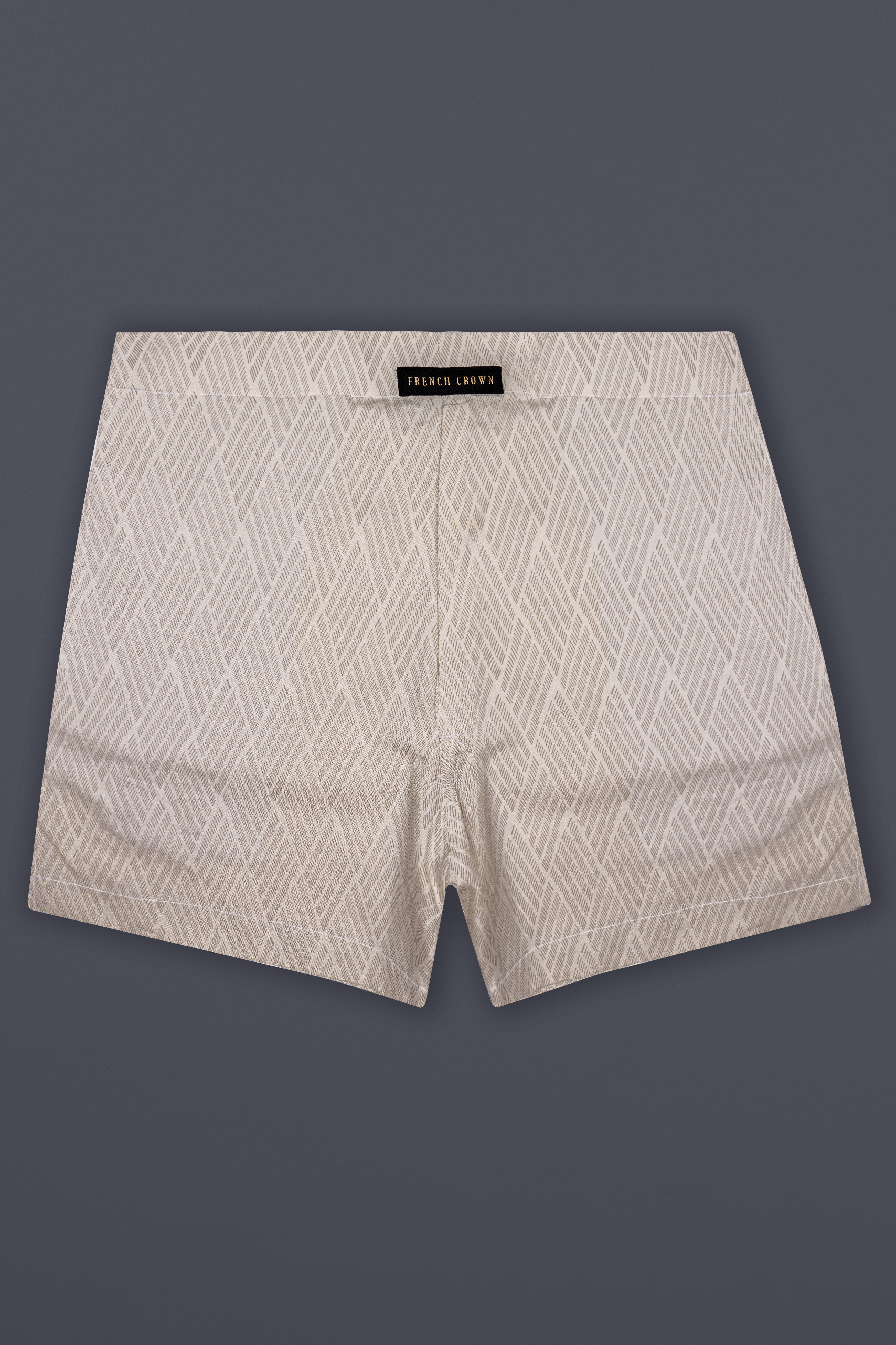 Oat Swirl-Swirl Cream Printed Poplin Premium Cotton Boxer