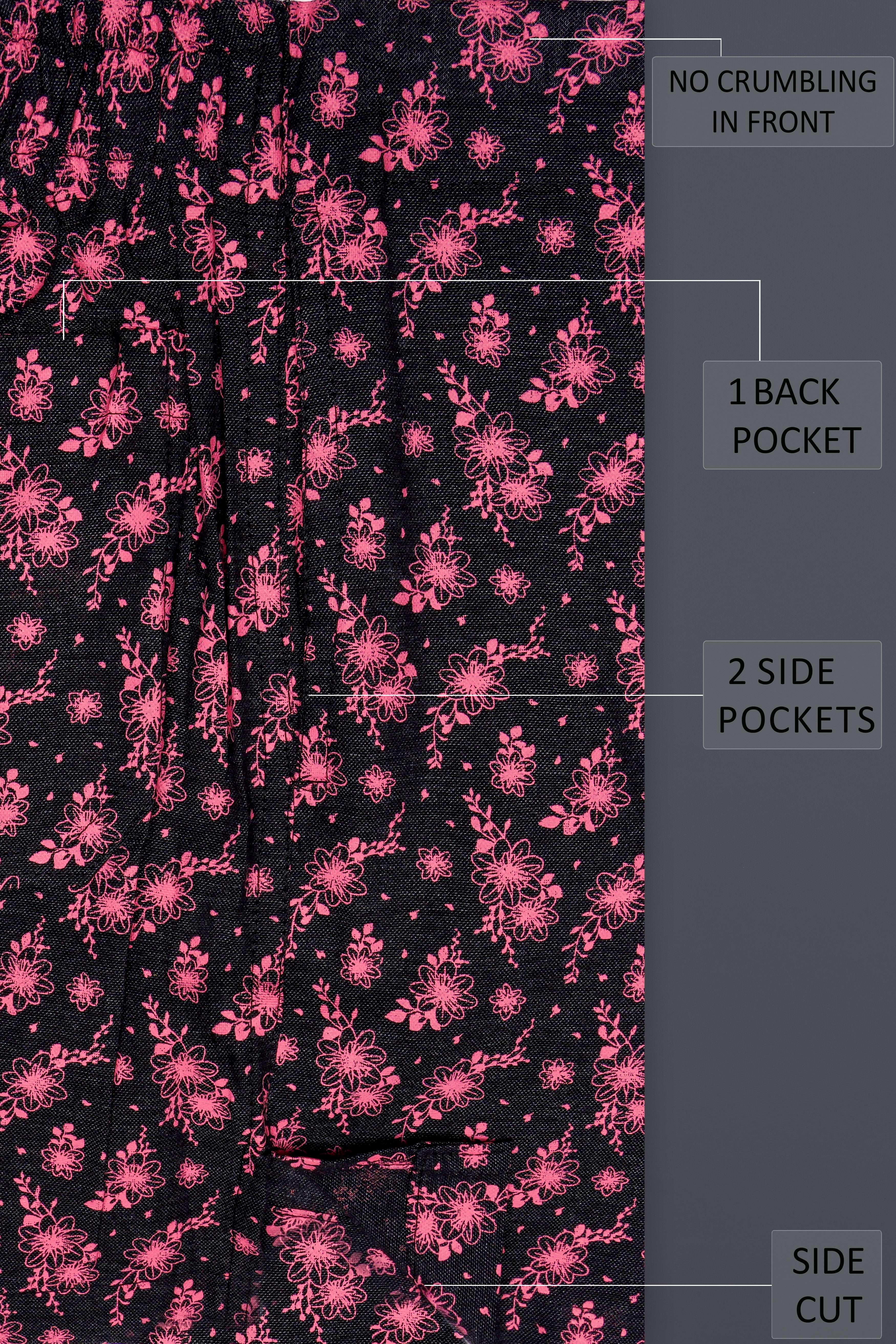 Rosewood-Cadillac Pink And Jade Black Printed Super Soft Luxurious Linen Boxer