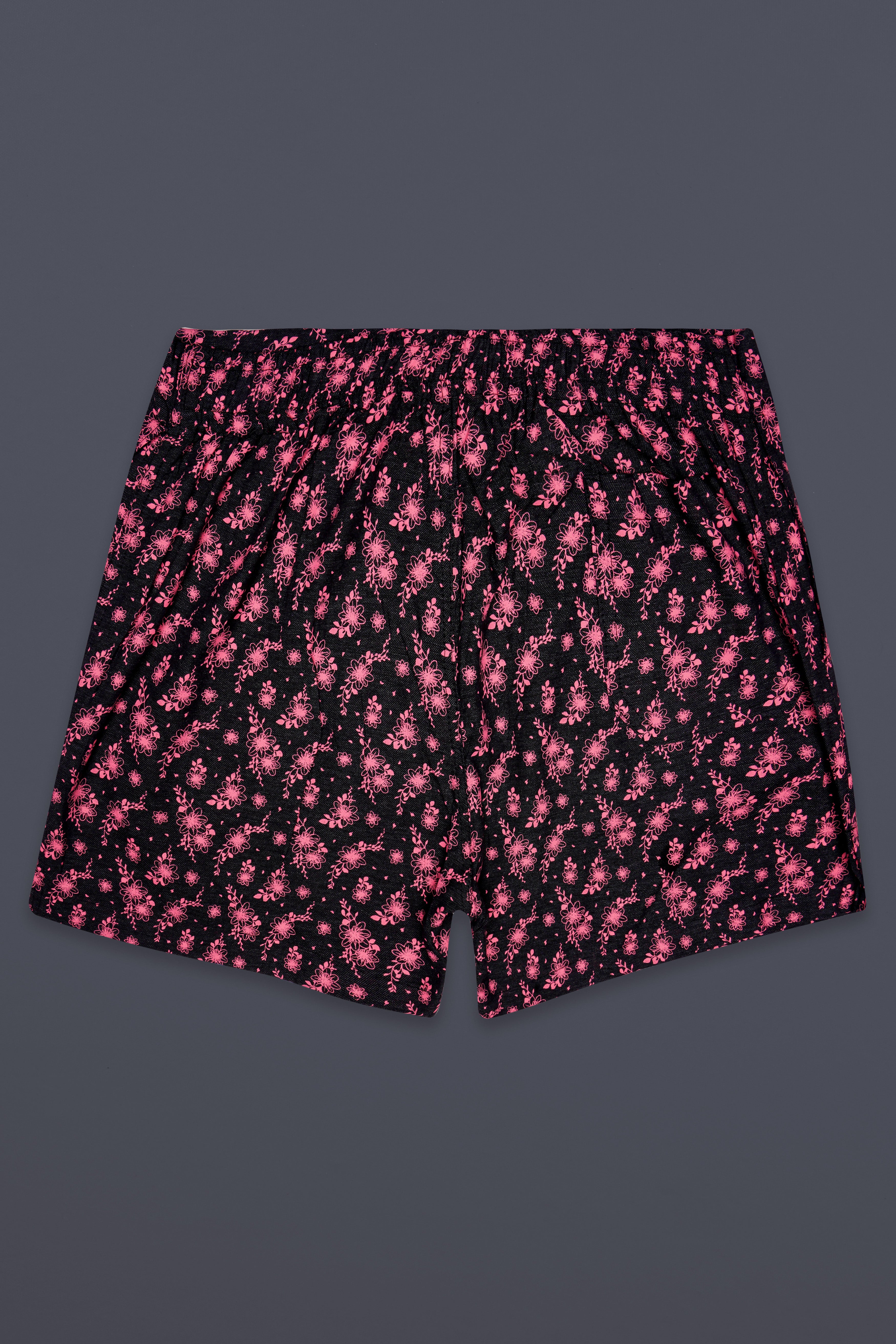 Rosewood-Cadillac Pink And Jade Black Printed Super Soft Luxurious Linen Boxer