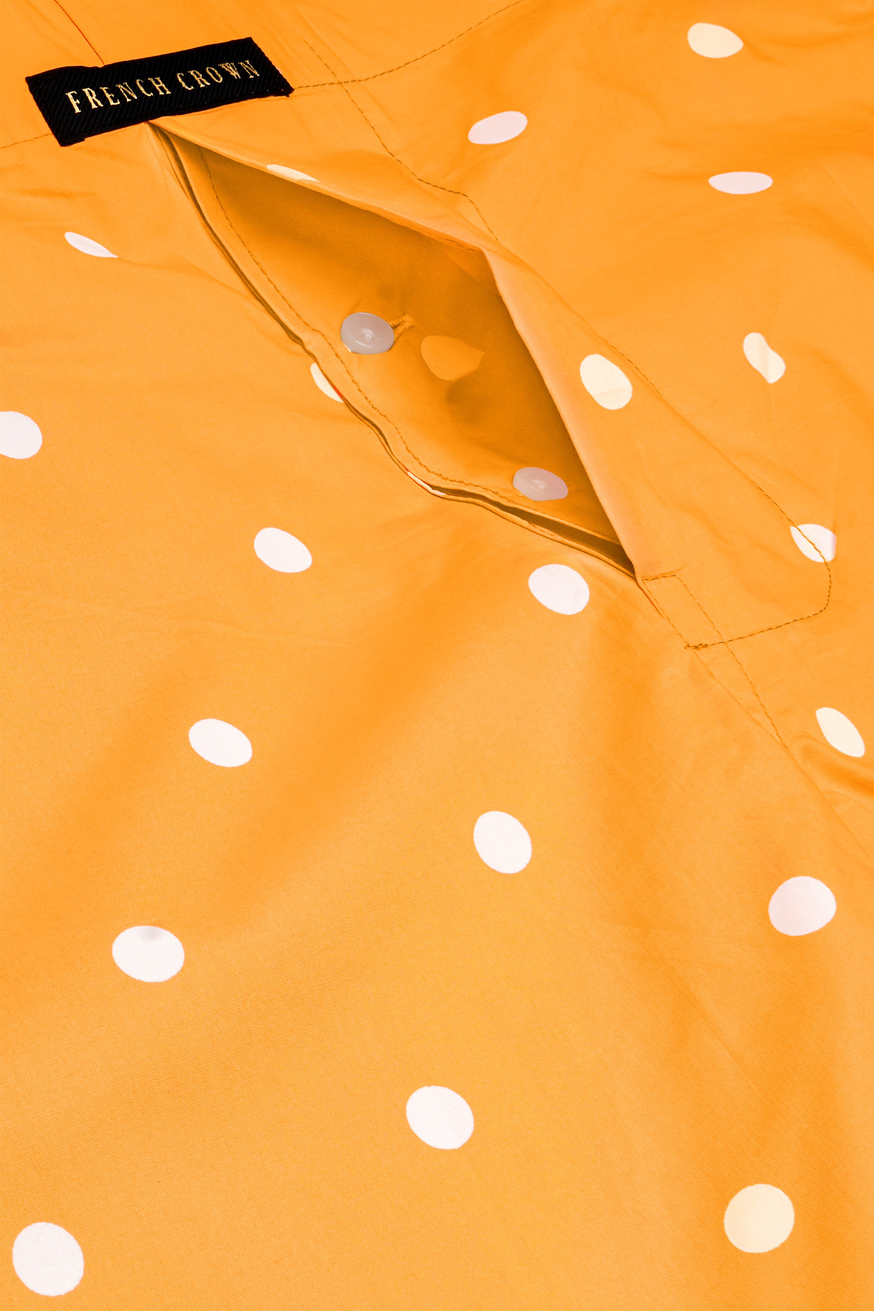 Spotted Sunset-Macaroni Orange Polka Dotted Printed Premium Cotton Boxer