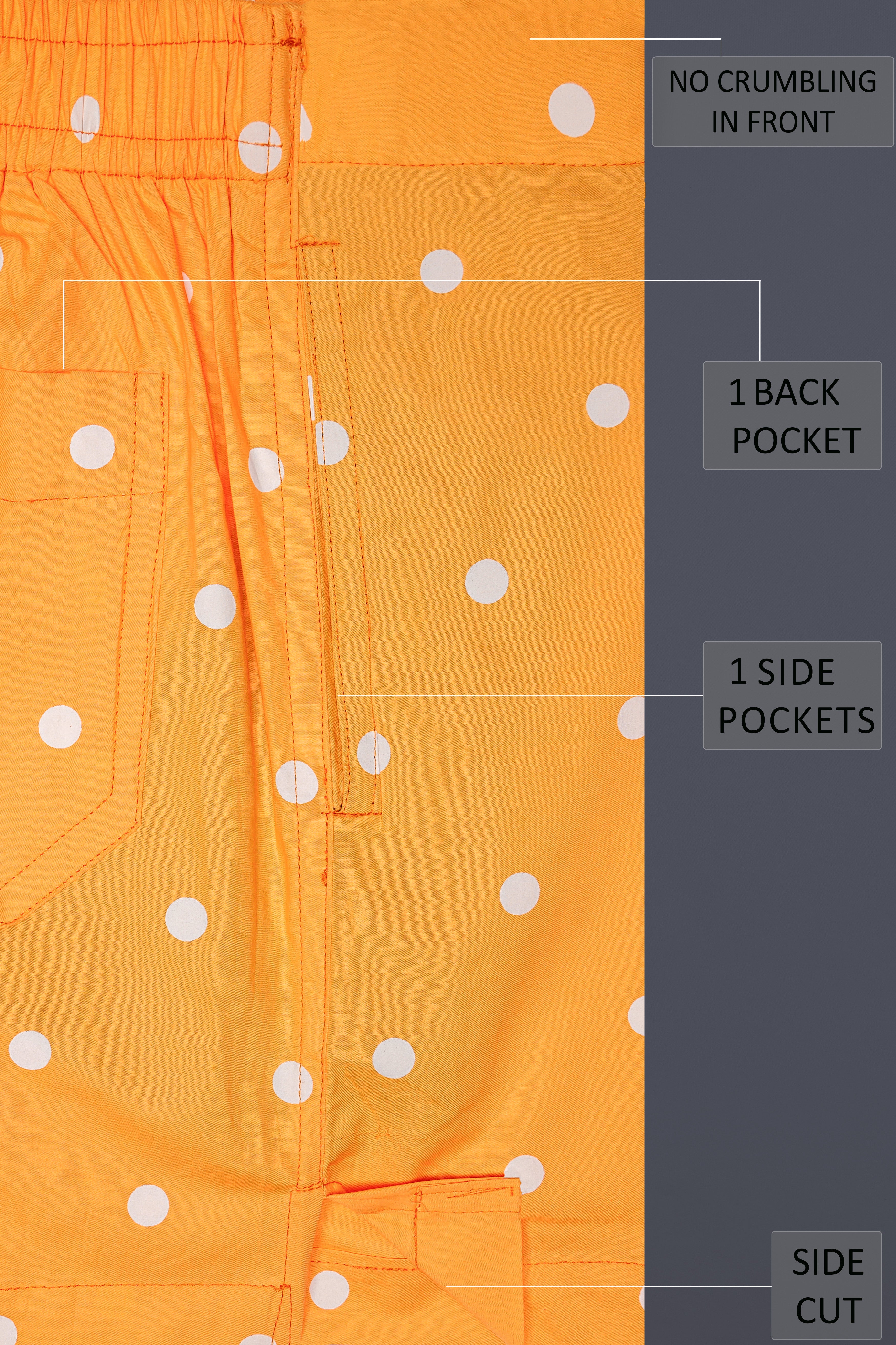 Spotted Sunset-Macaroni Orange Polka Dotted Printed Premium Cotton Boxer