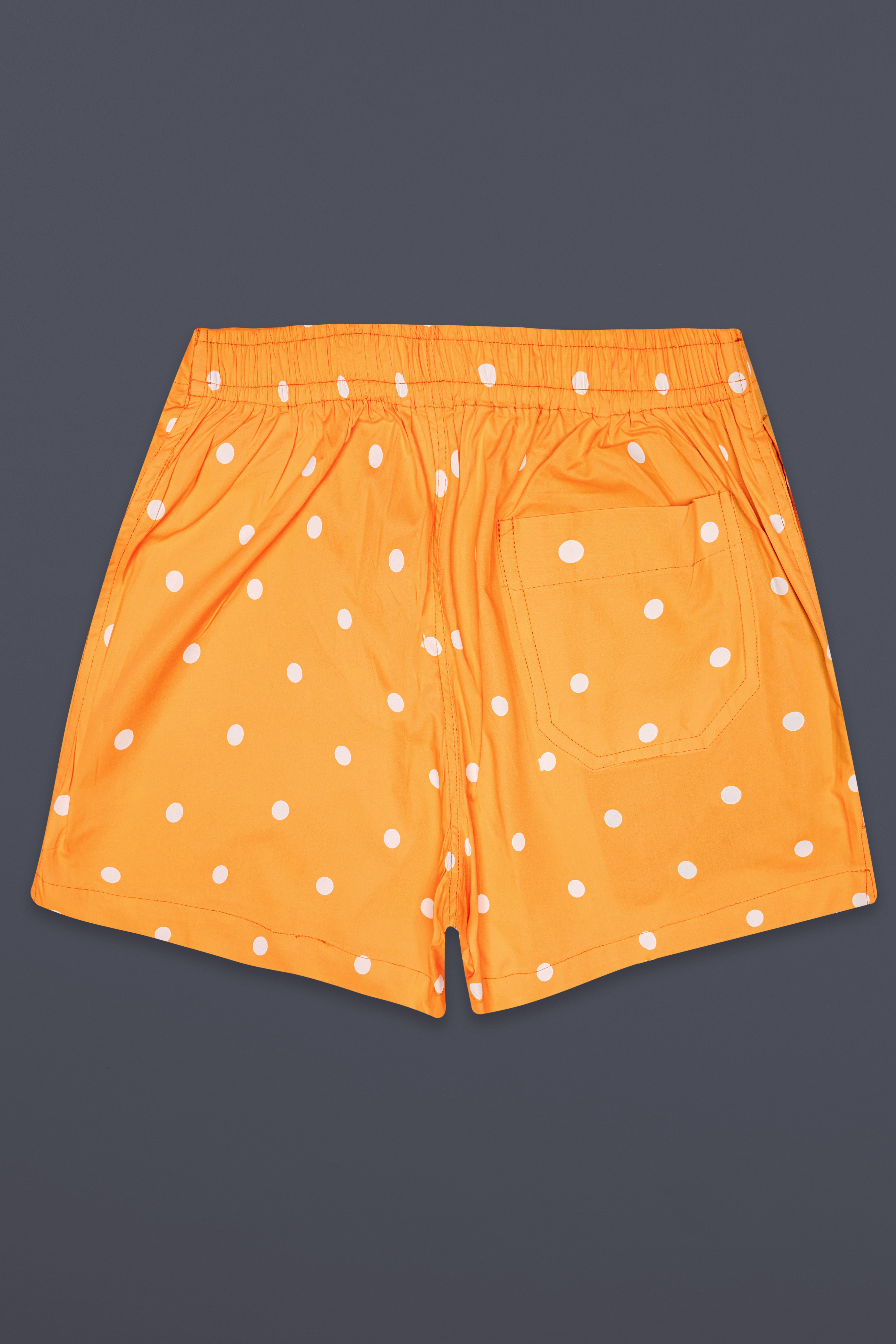 Spotted Sunset-Macaroni Orange Polka Dotted Printed Premium Cotton Boxer