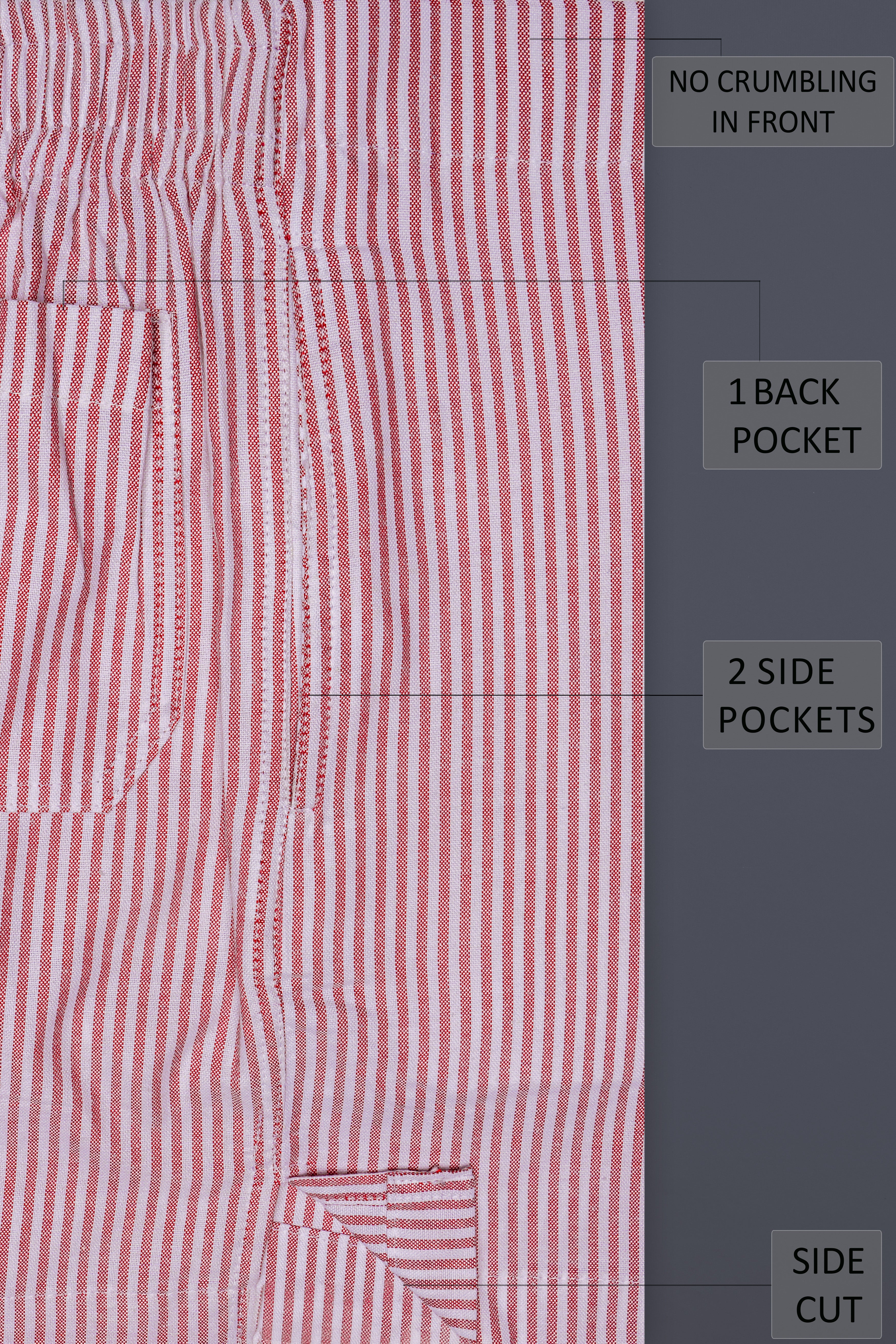 Rose-Petite Orchid Pink And Bright White Striped Oxford Premium Cotton Boxer