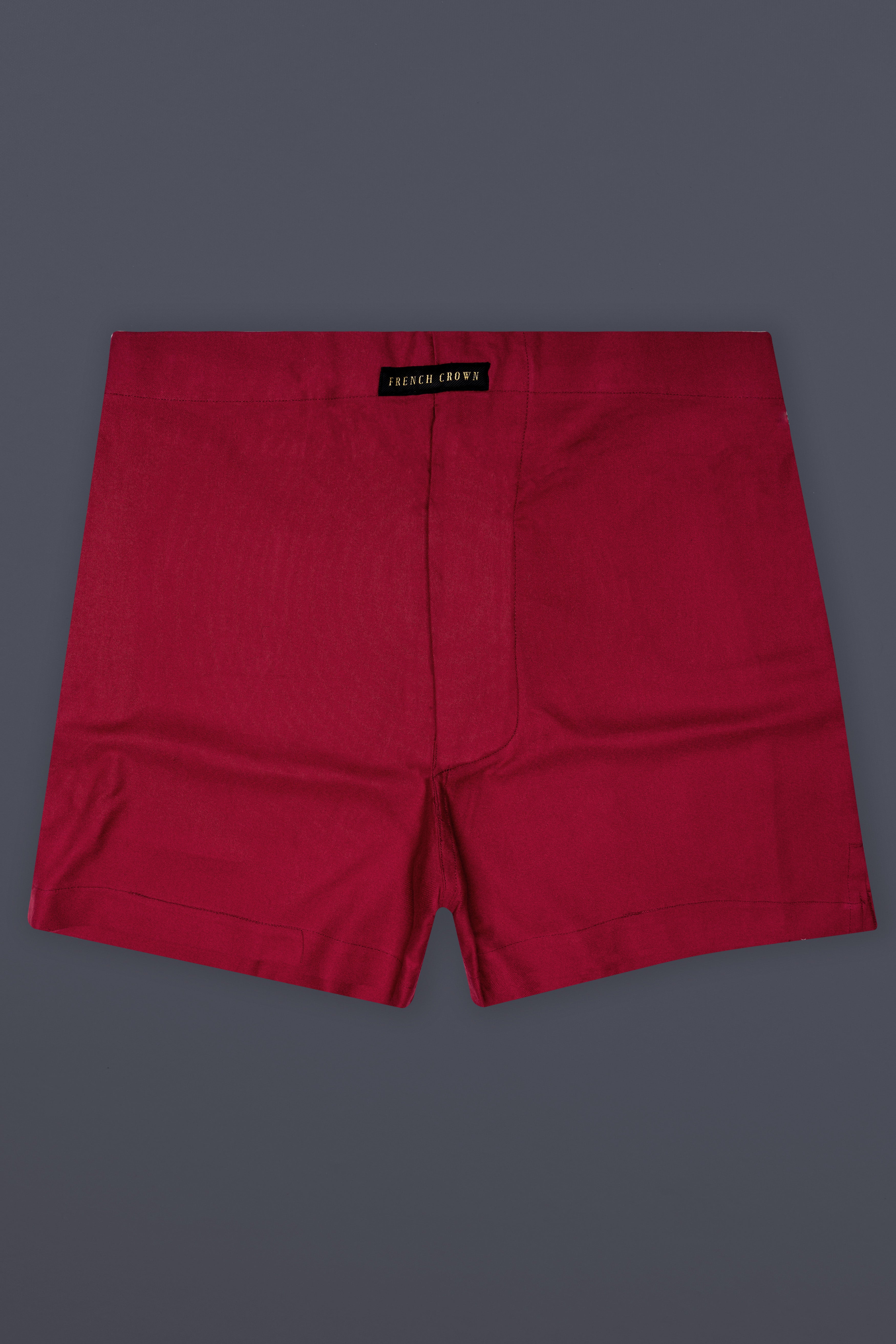 Vintage-Merlot Red Solid Flannel Premium Cotton Boxer